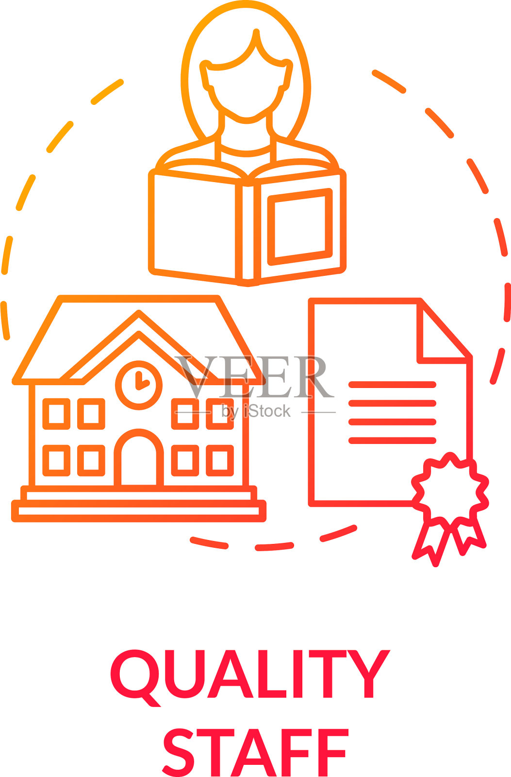 巴卡品质员工理念图标插画图片素材