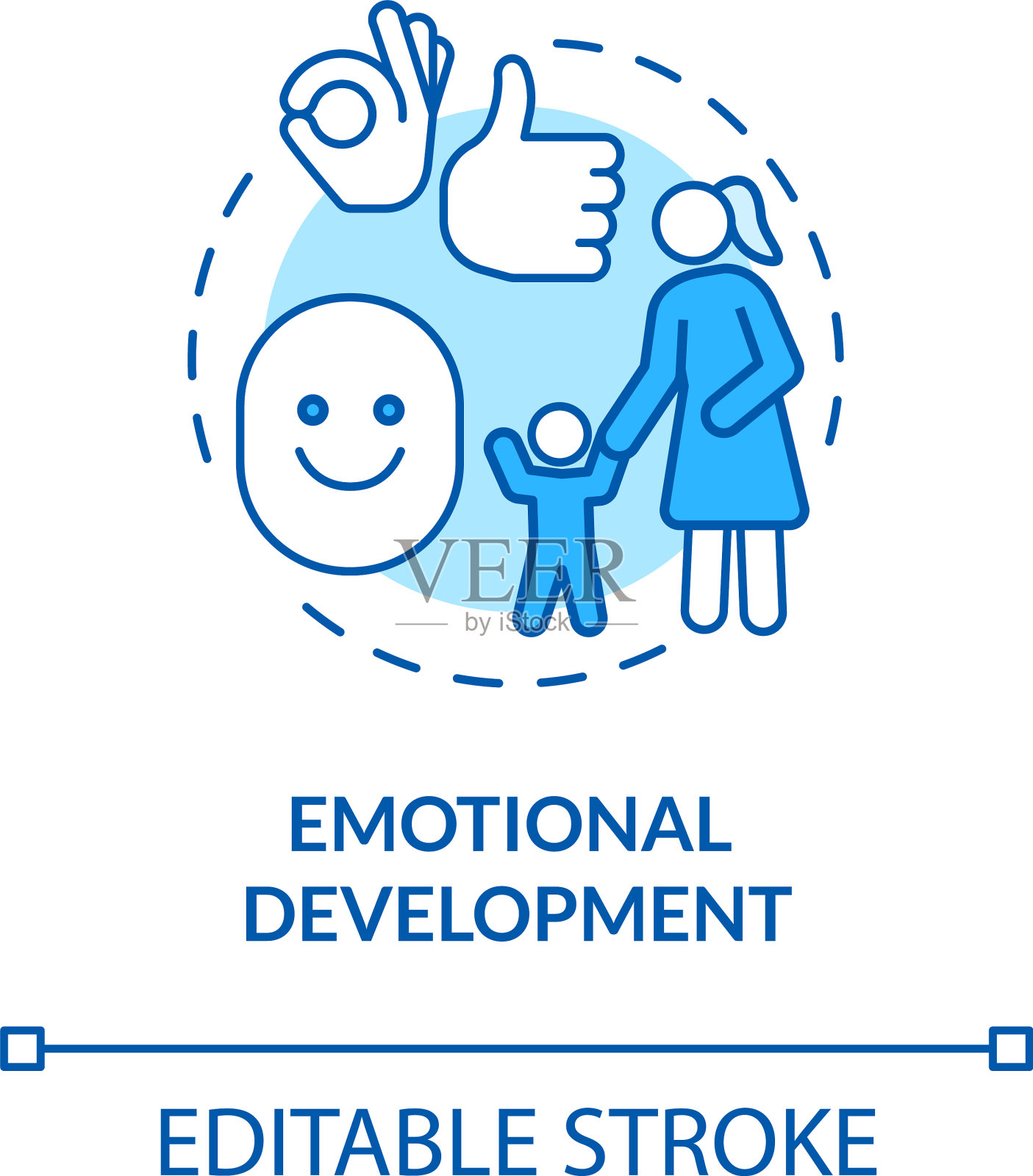 儿童情感发展概念图标插画图片素材