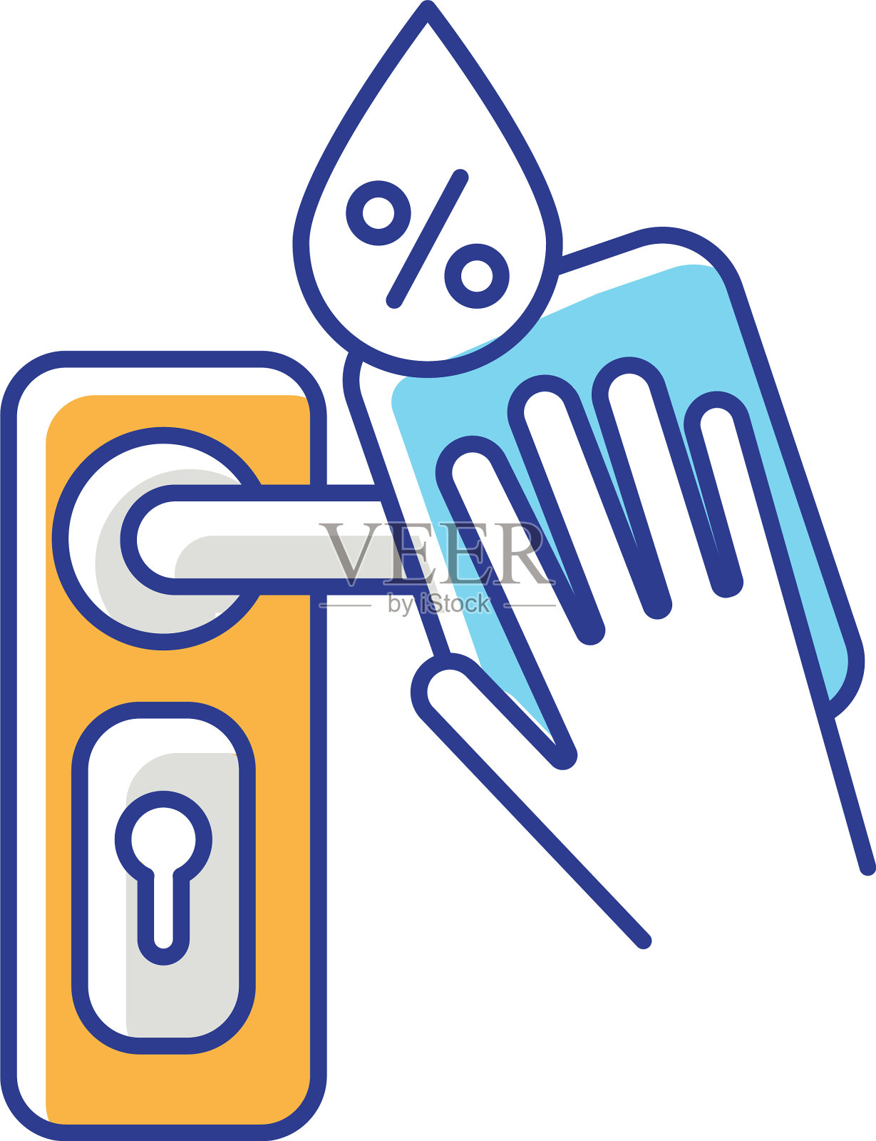 门把手消毒RGB颜色图标设计元素图片