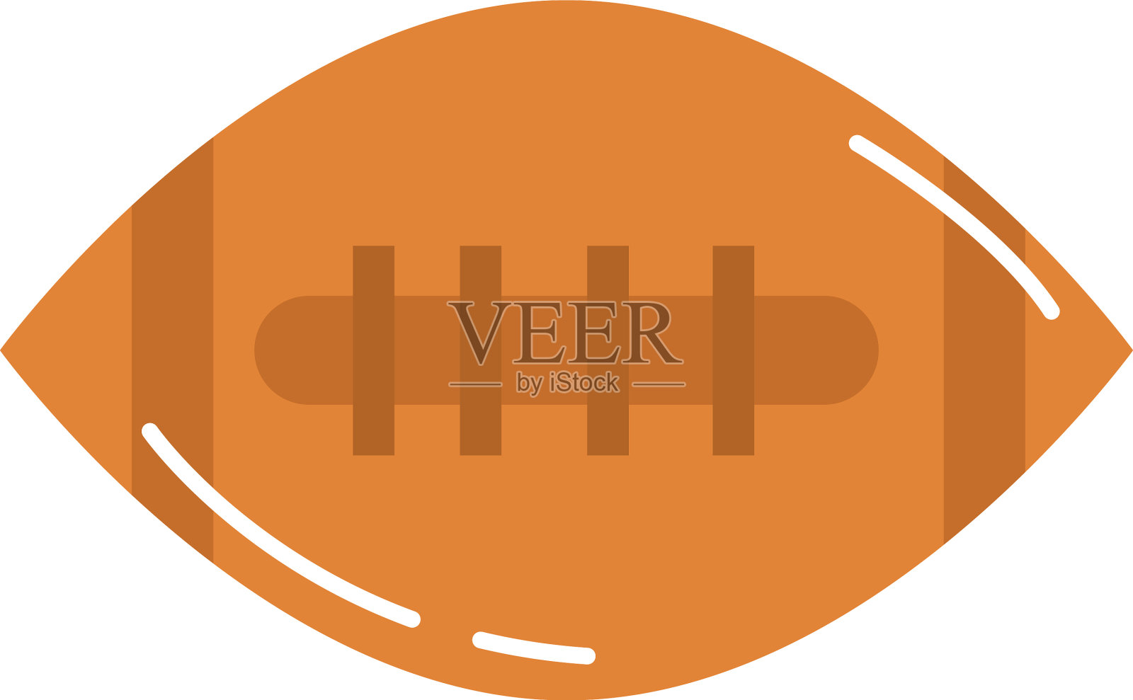 美式橄榄球运动器材为平板式设计元素图片