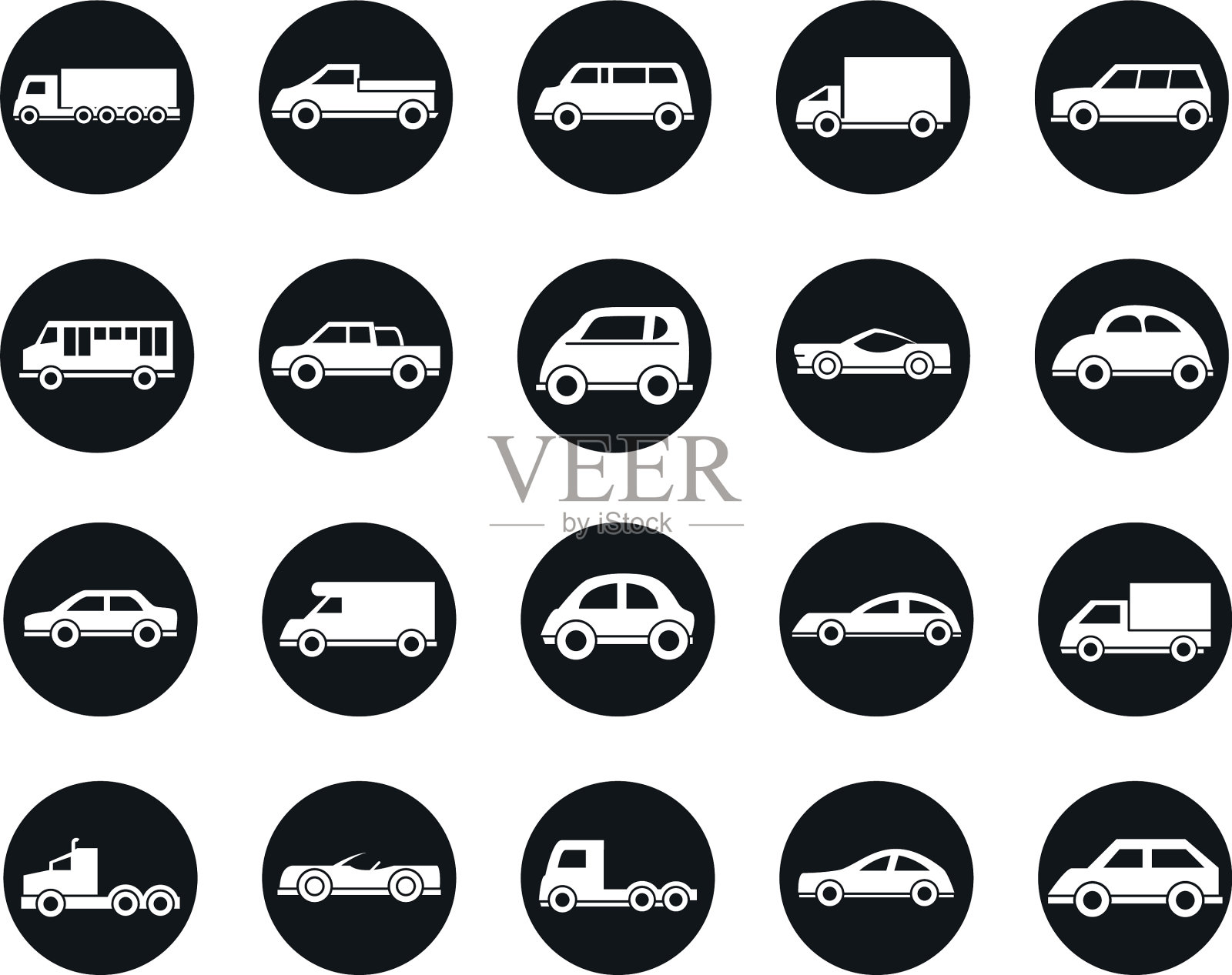 轿车模型轿车suv皮卡运输车辆图标素材