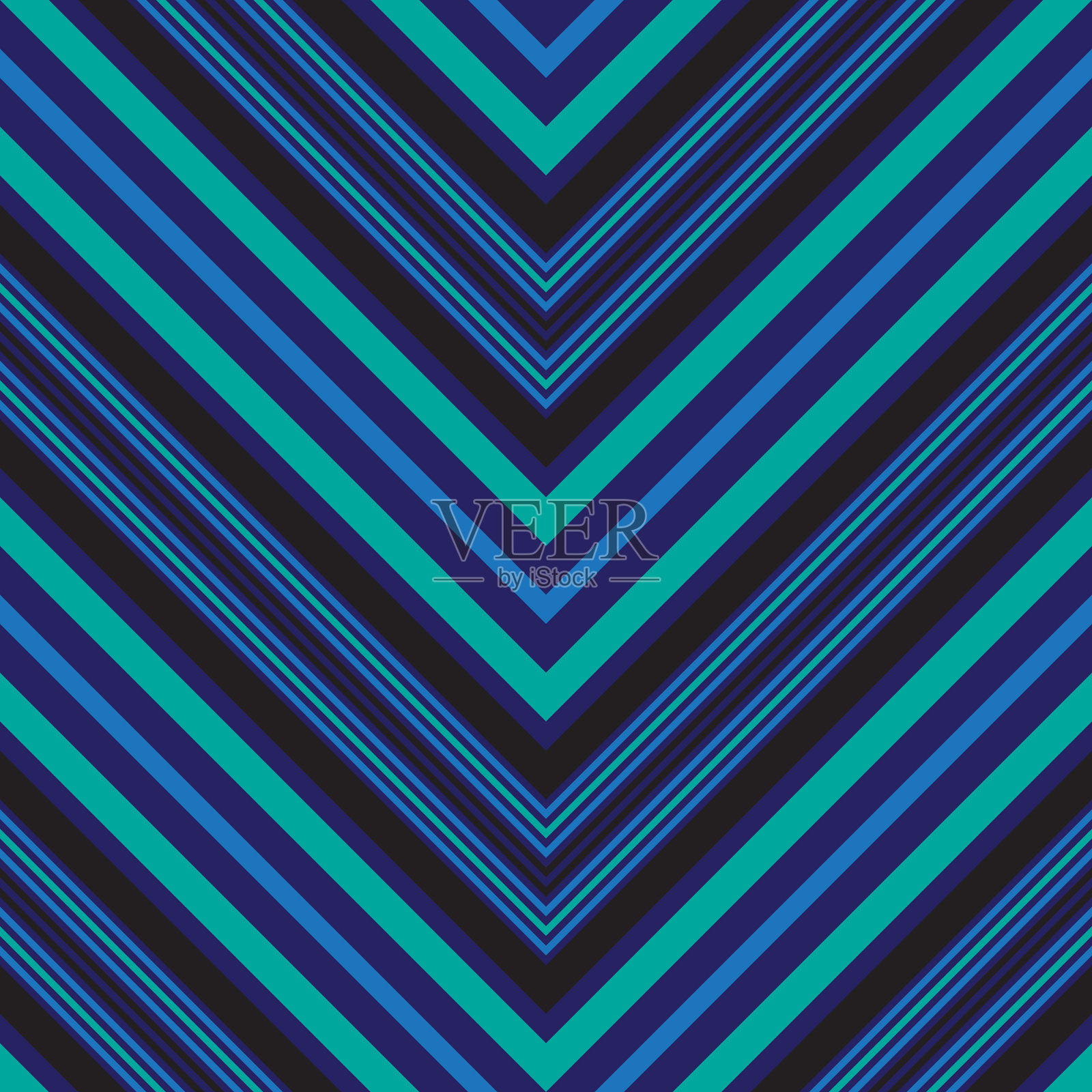 蓝色人字形斜条纹无缝图案插画图片素材