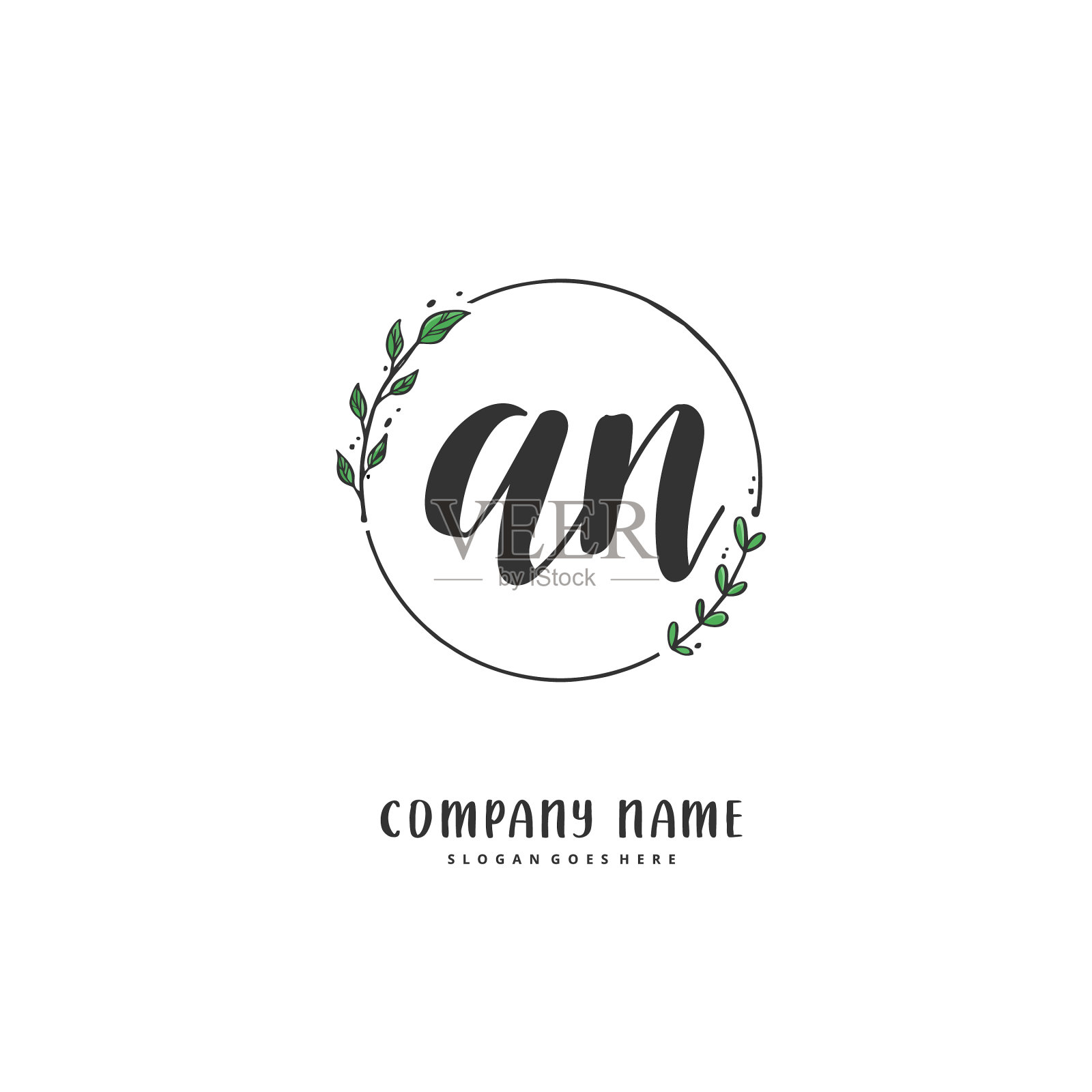 一种最初的手写和签名标志。插画图片素材