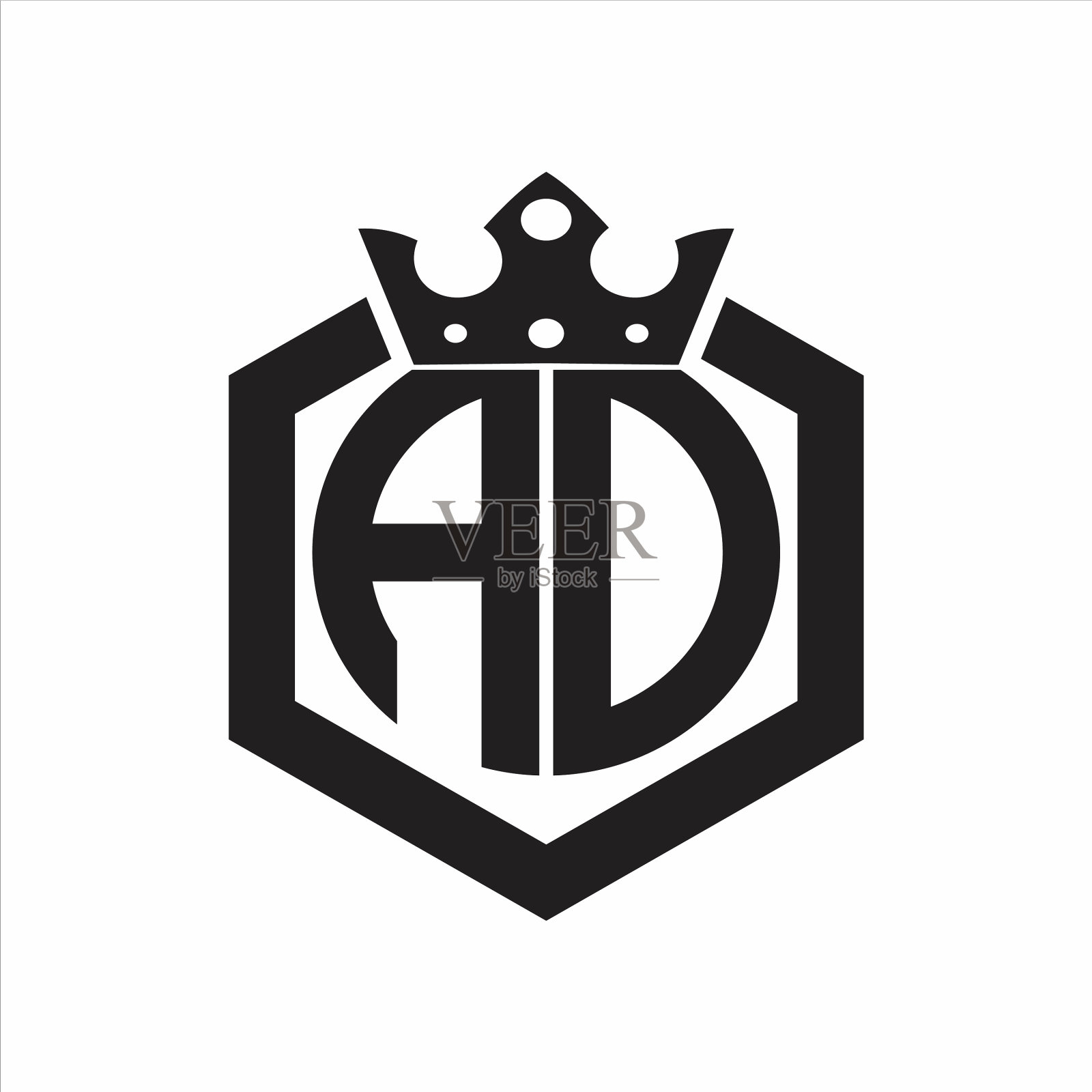 广告标志图案为圆形六角形插画图片素材