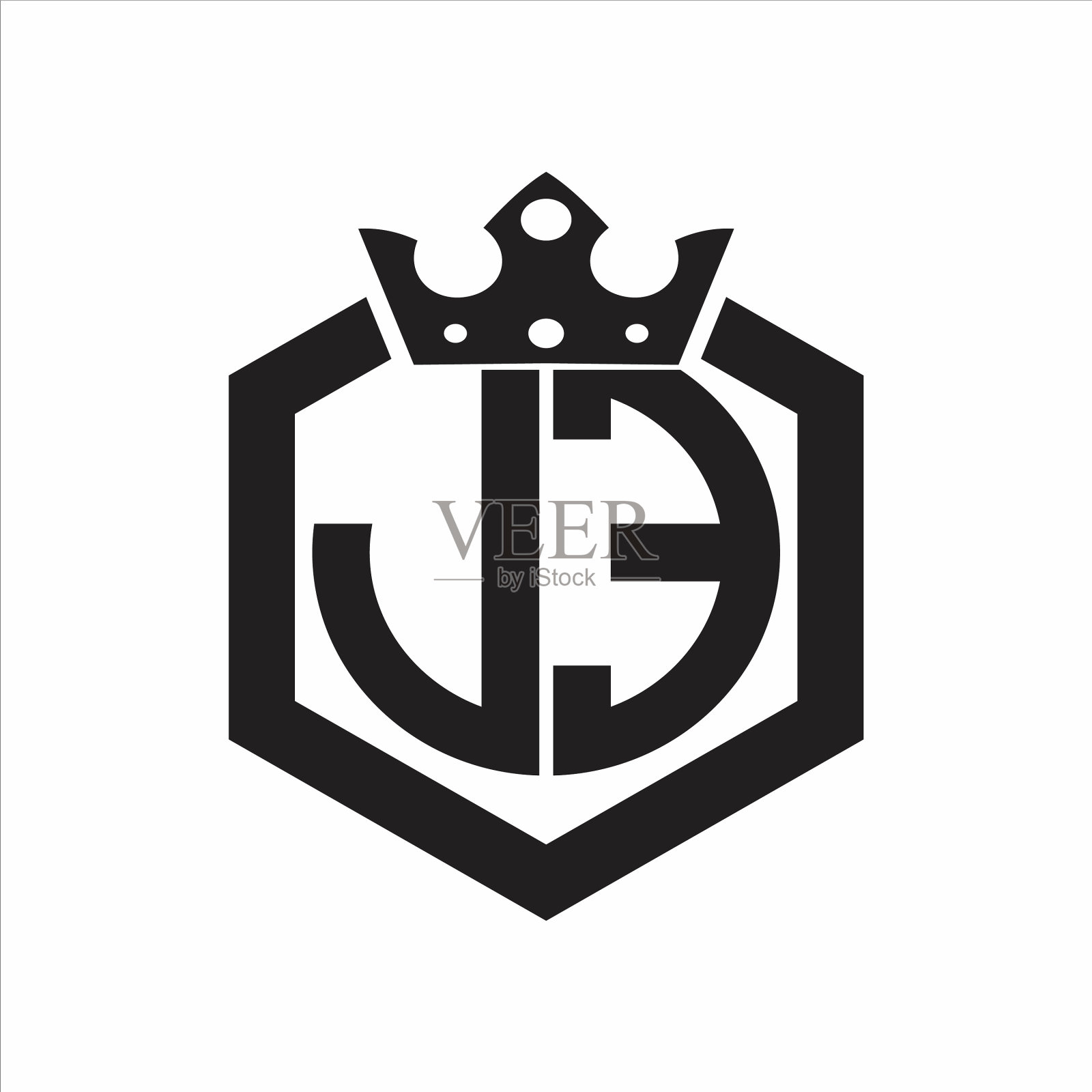 我的标志交织圆形六边形插画图片素材