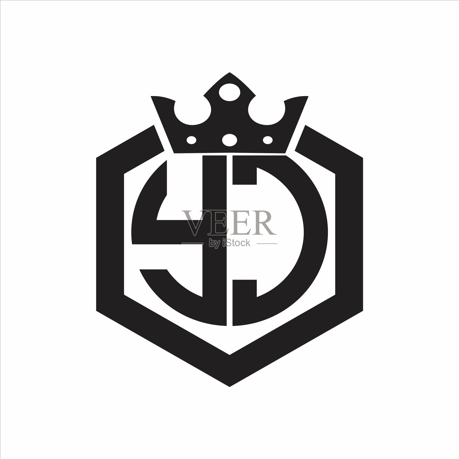 Yc标志图案为圆形六角形插画图片素材