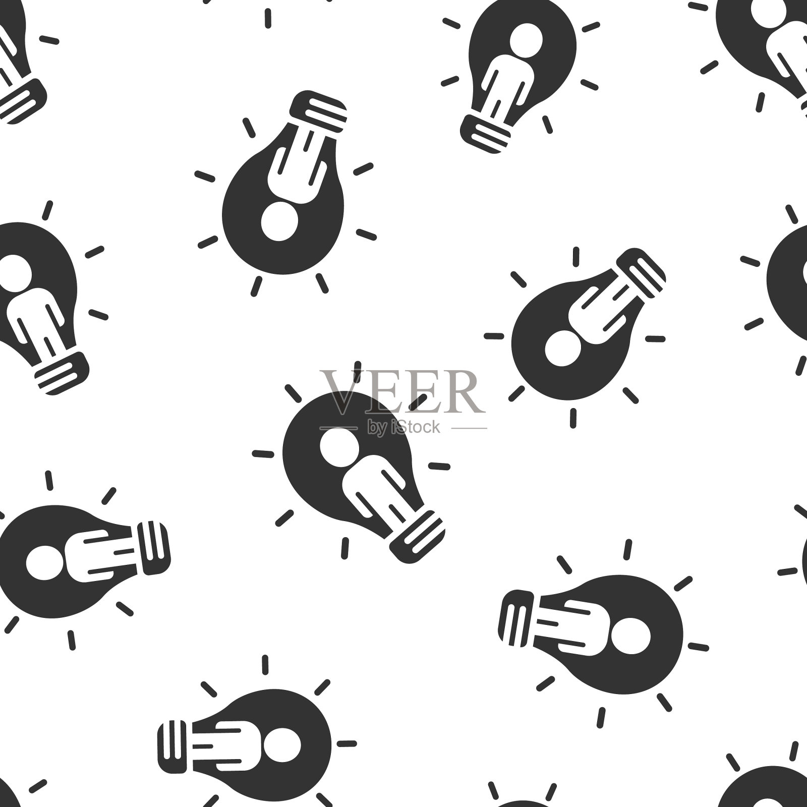 人们与灯泡图标在平面风格的想法图标素材