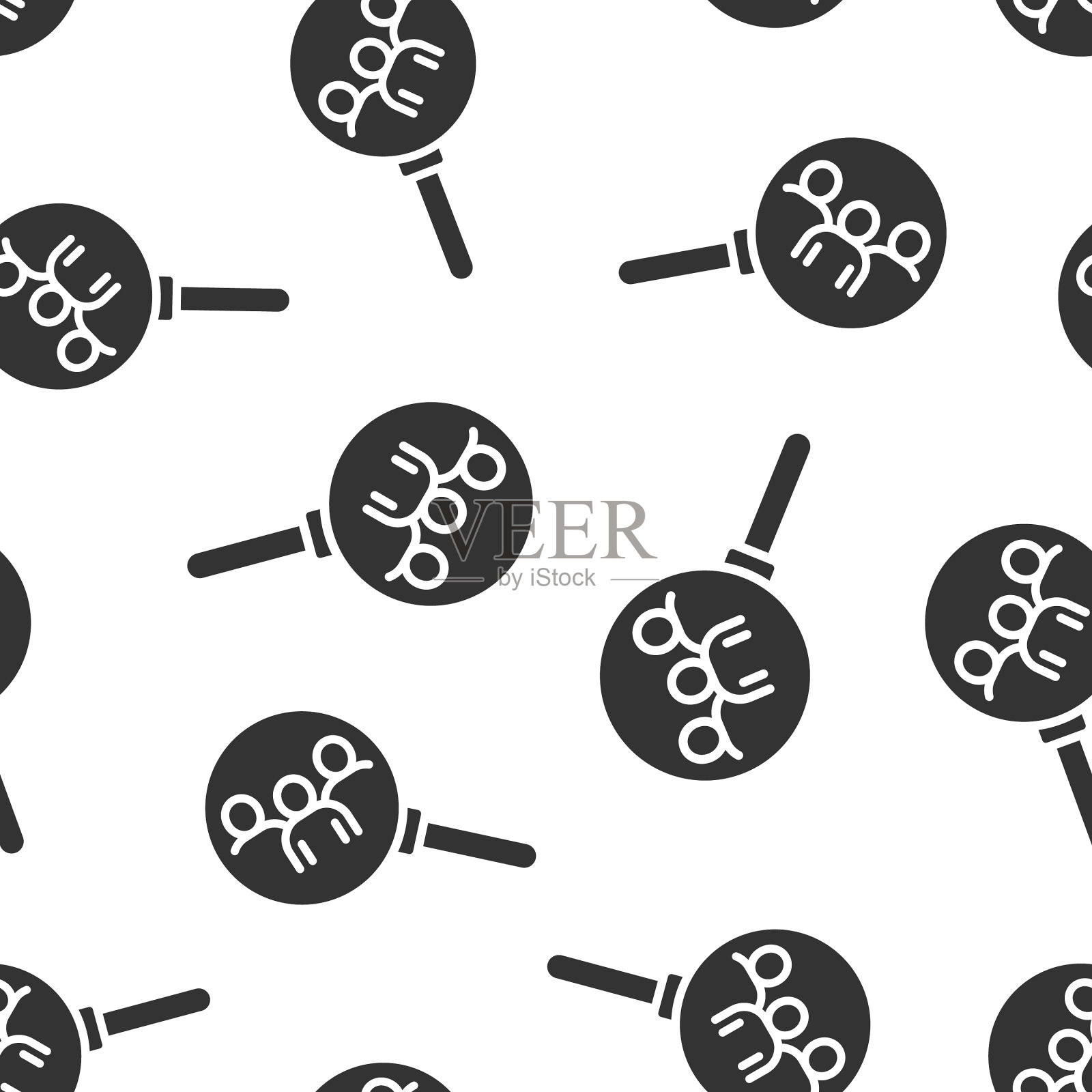 在平面风格的放大镜中搜索职位空缺图标插画图片素材