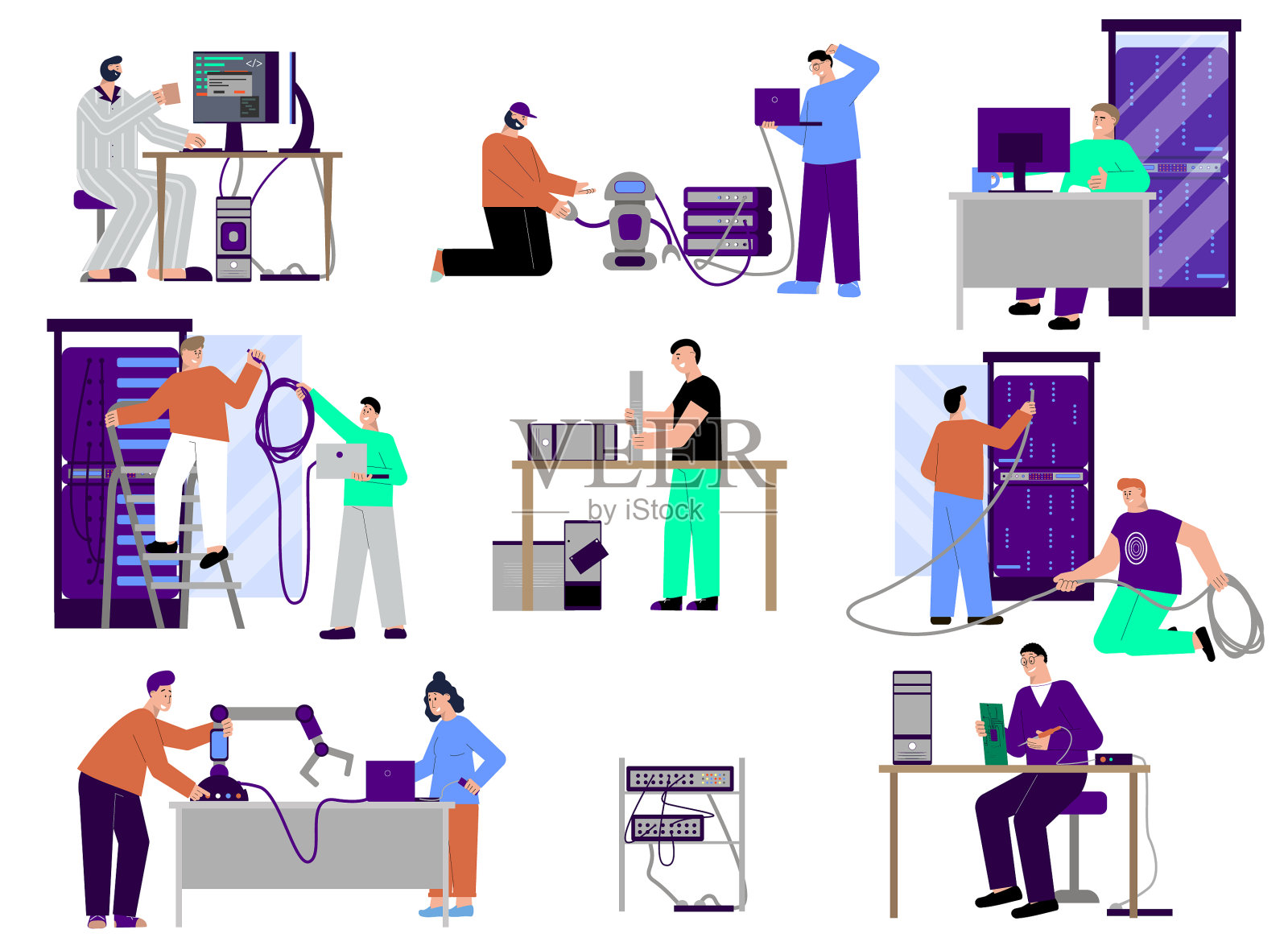 It专家图标集插画图片素材