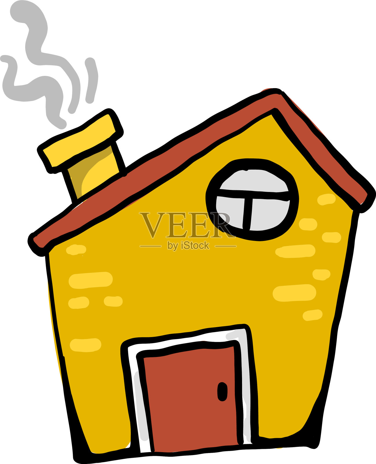 白色背景上的黄色房子设计元素图片