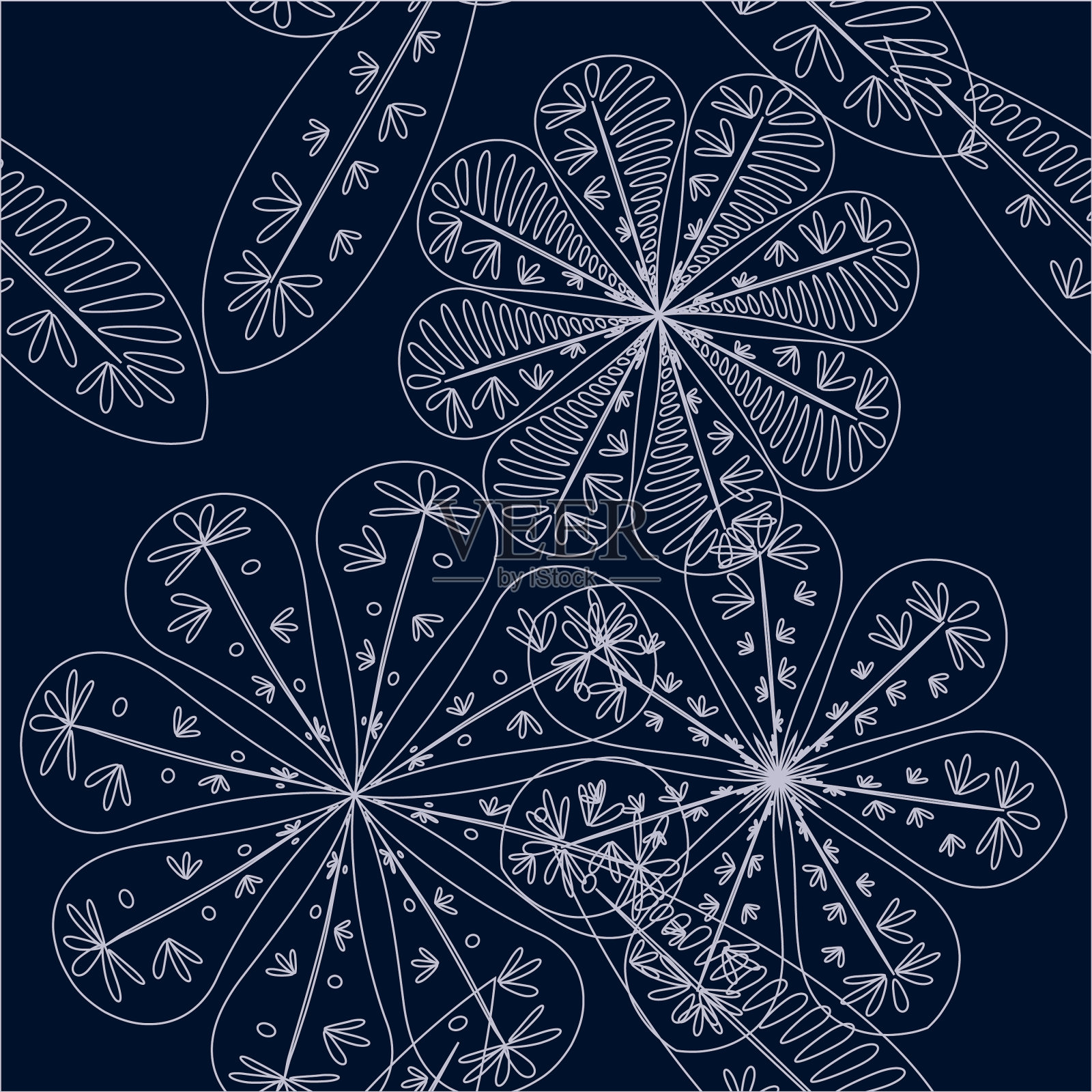 花卉无缝模式插画图片素材