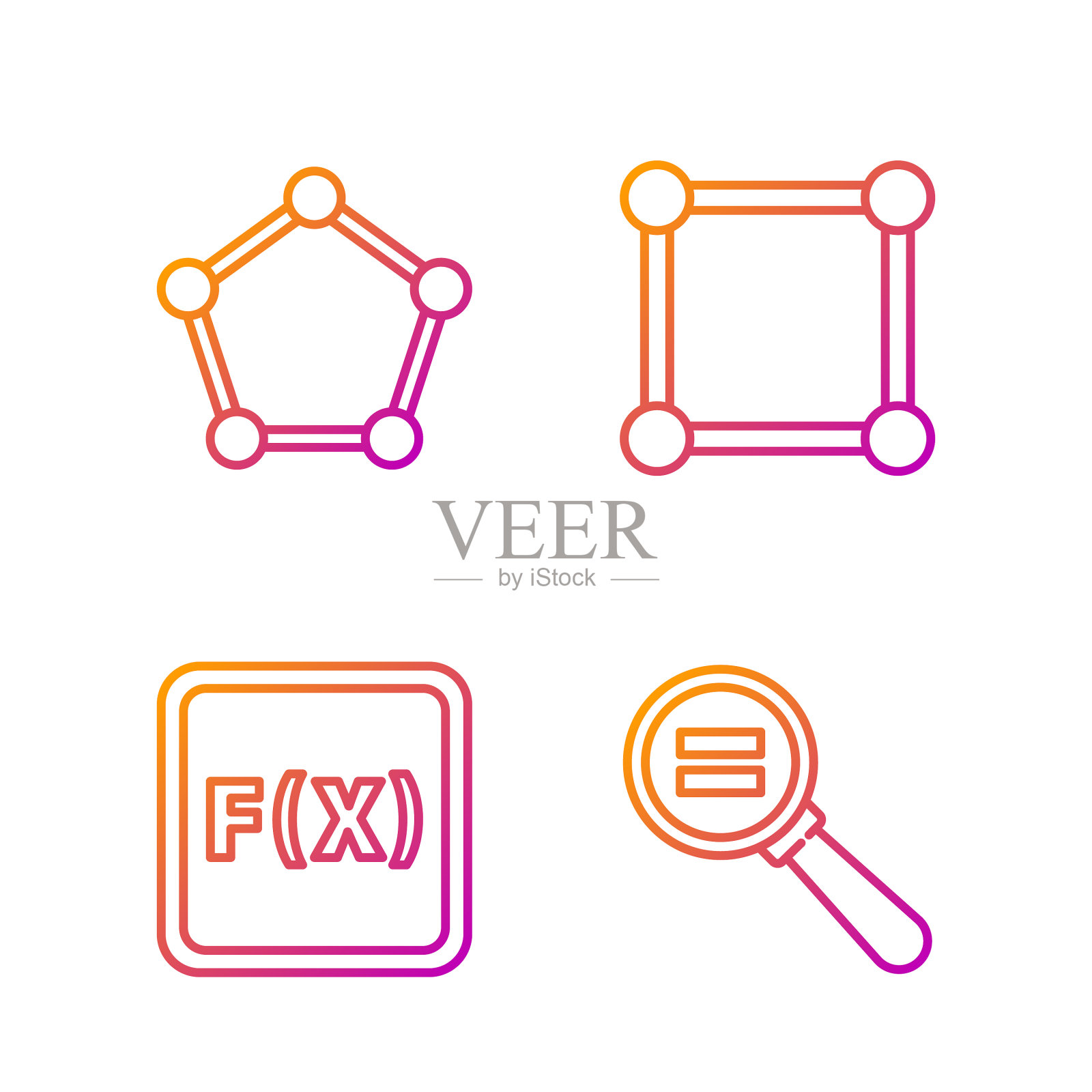 设直线回形针方程解几何图标素材