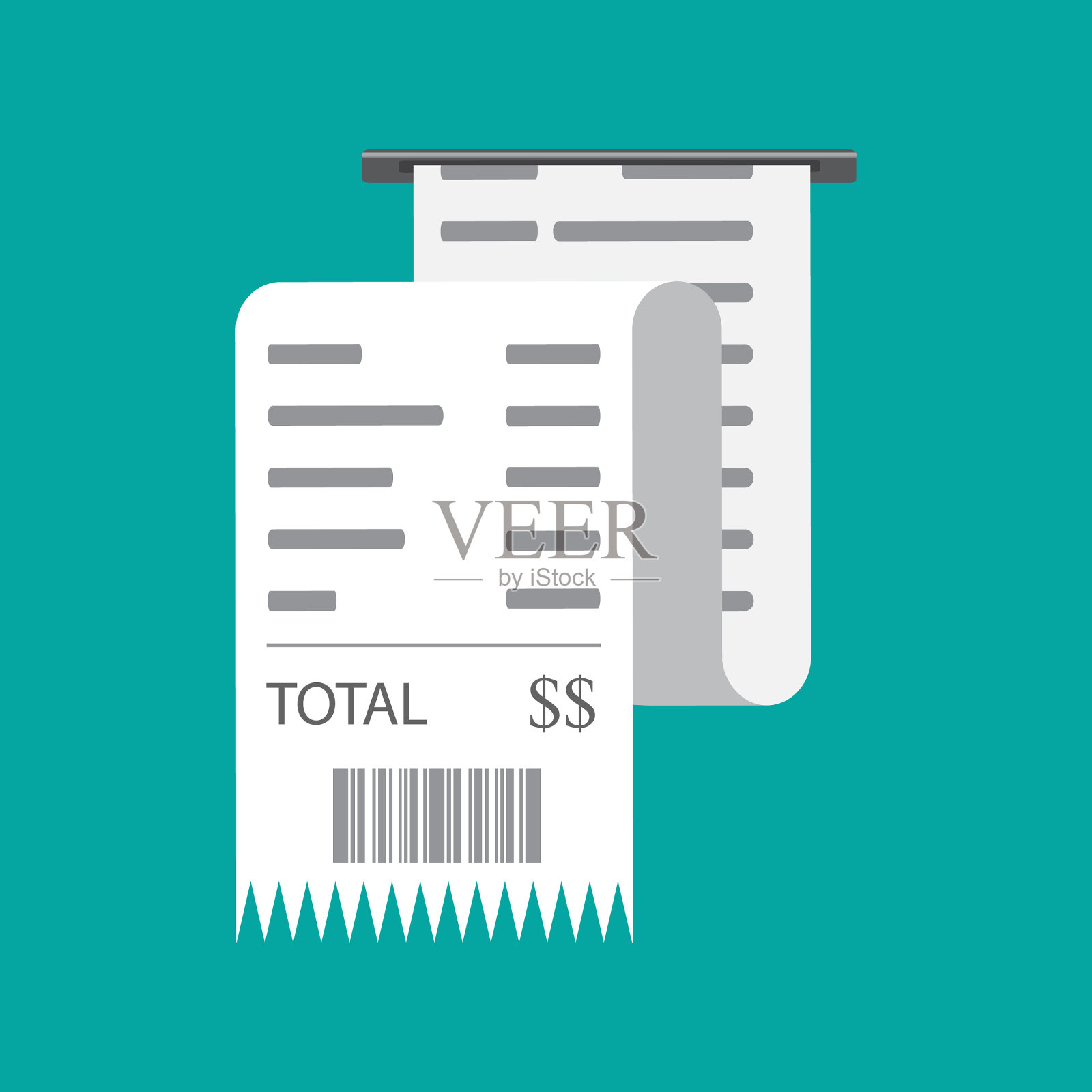 Bill ATM金融支票收据图标插画图片素材