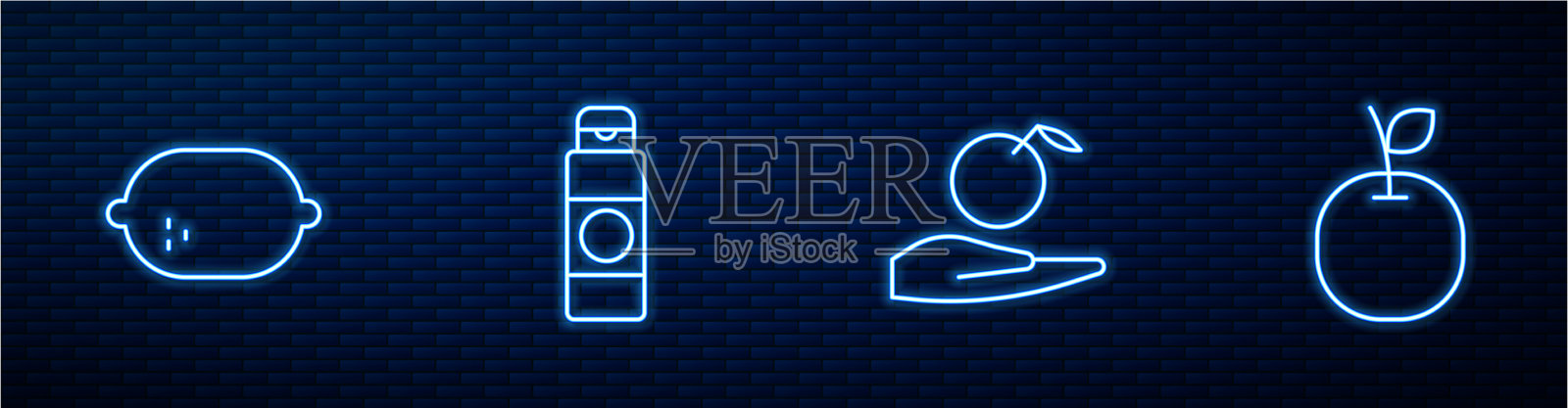 把苹果放在手上，柠檬霜或乳液插画图片素材