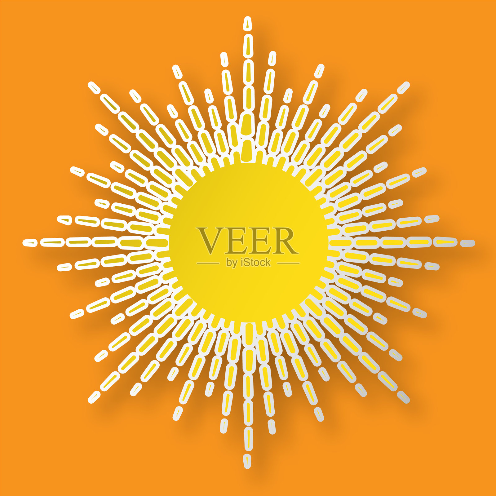 天空中的纸太阳插画图片素材