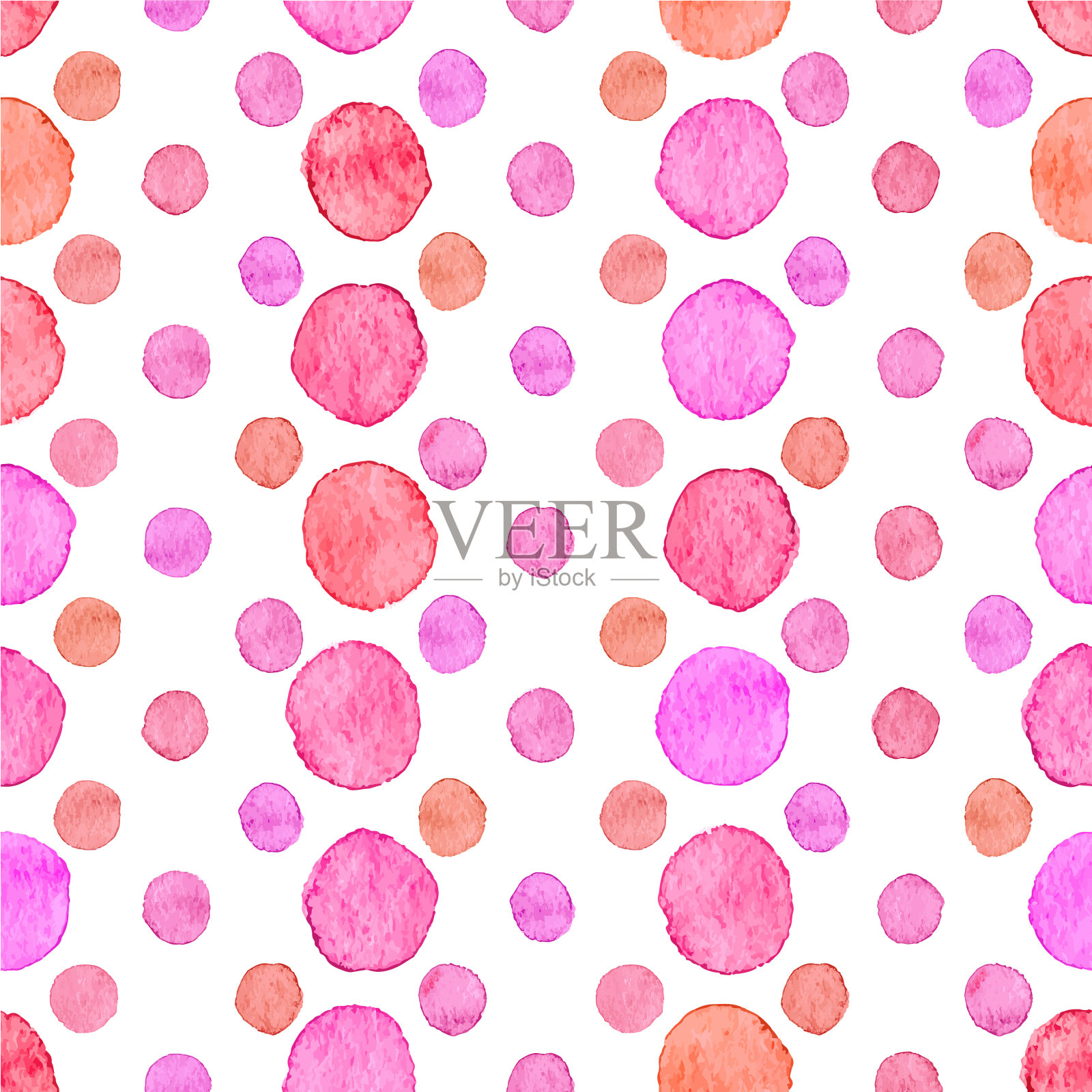 无缝水彩圆点图案插画图片素材
