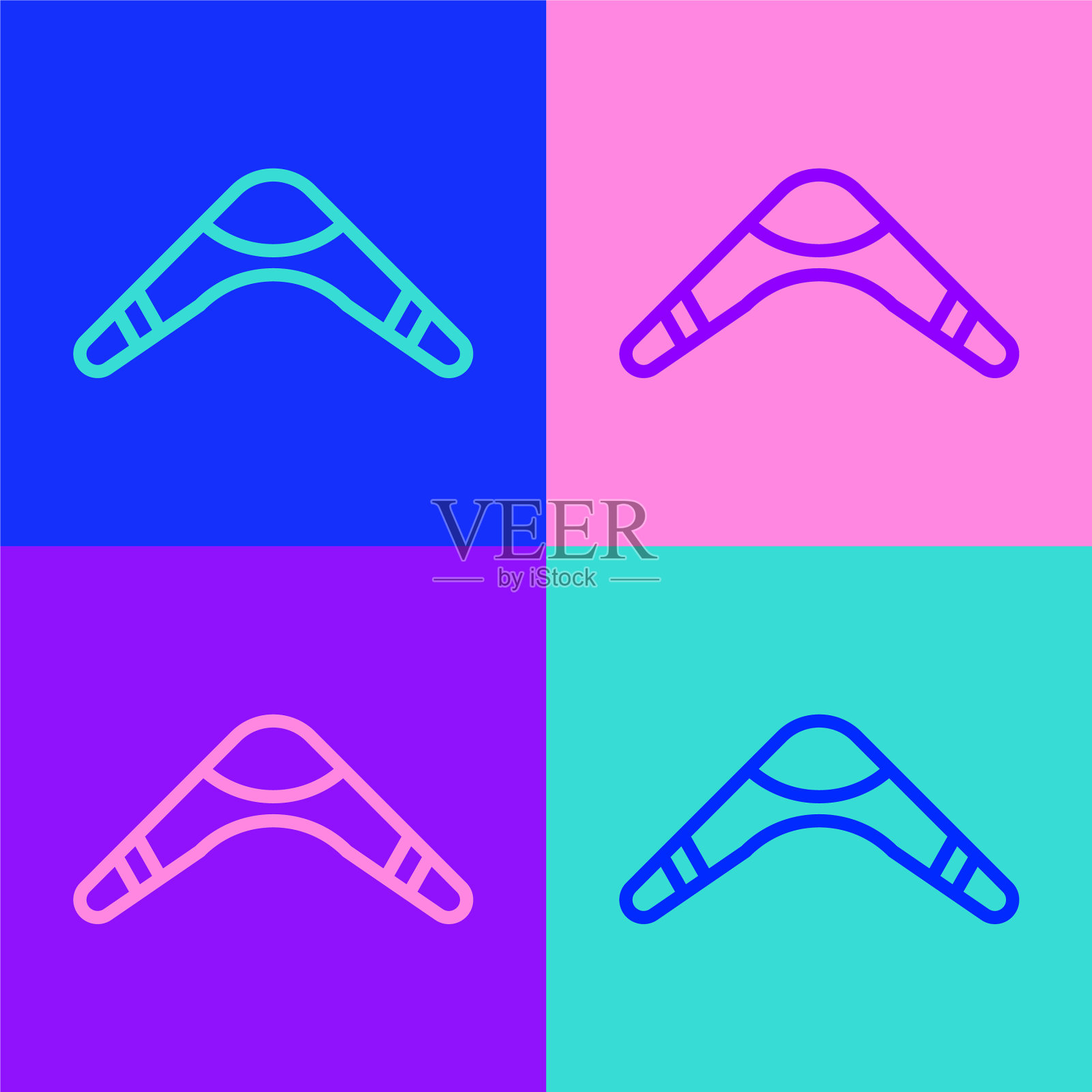 波普艺术线回旋镖图标孤立的颜色图标素材