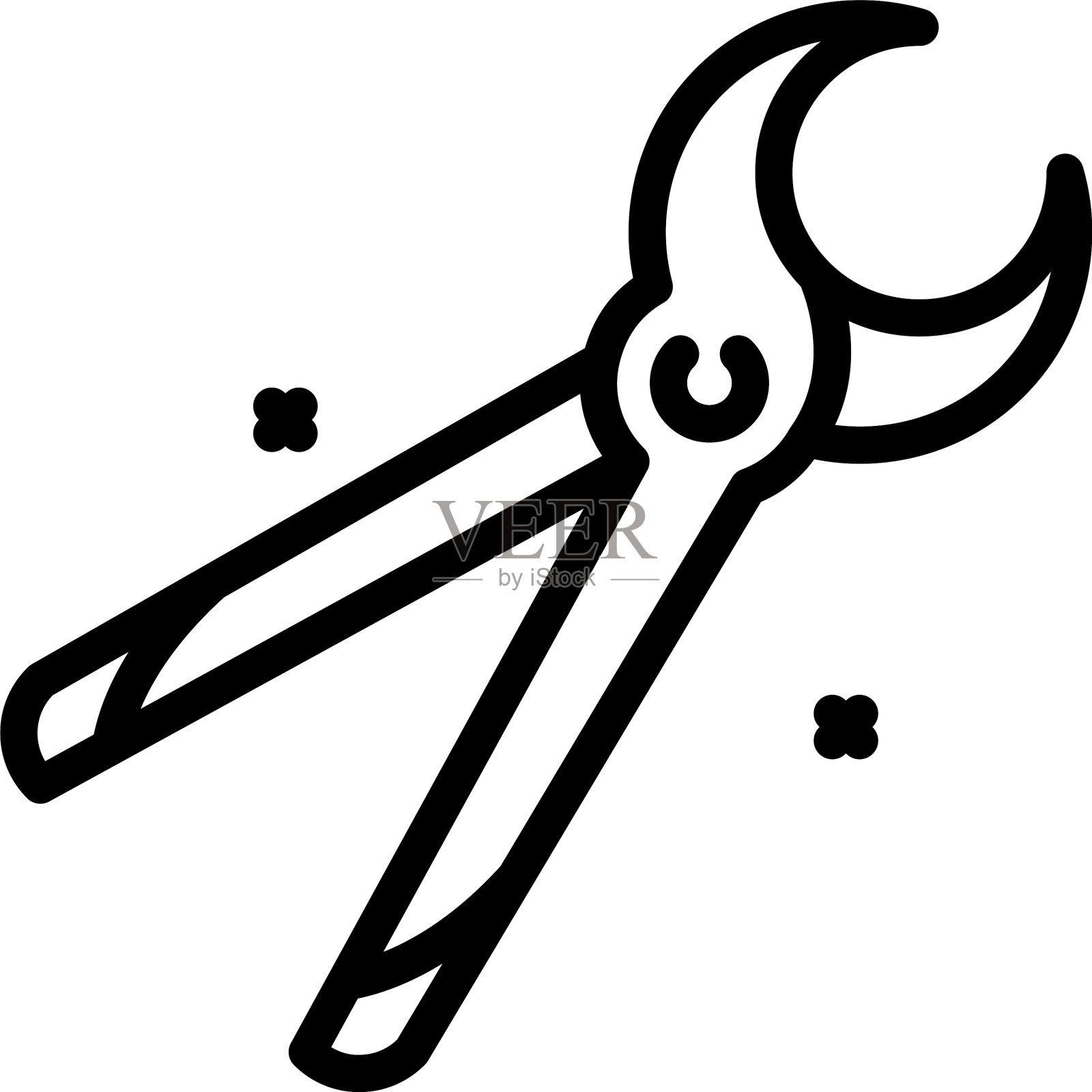 铁匠钳子的图标轮廓风格插画图片素材