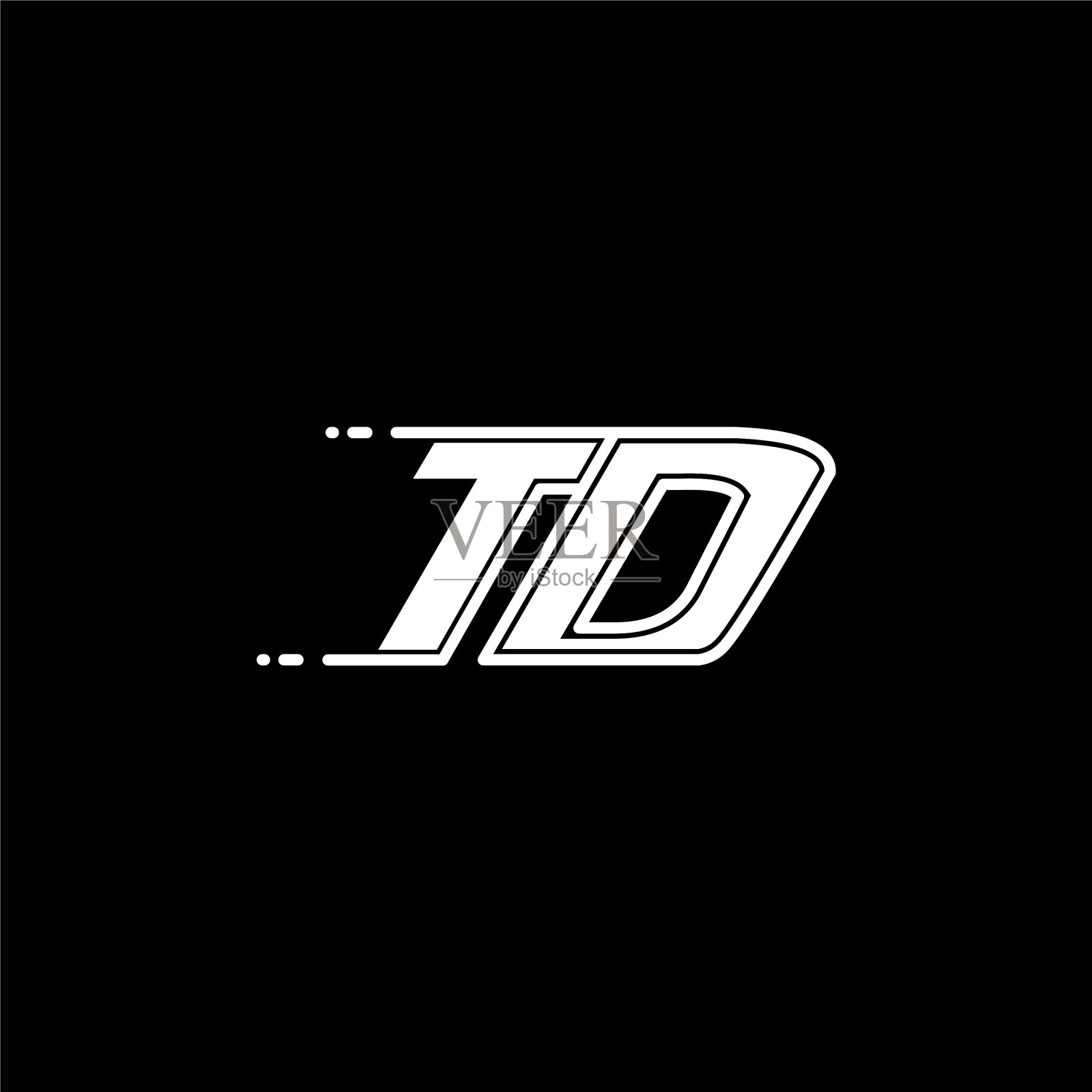 初始td标志设计与形状风格标志插画图片素材
