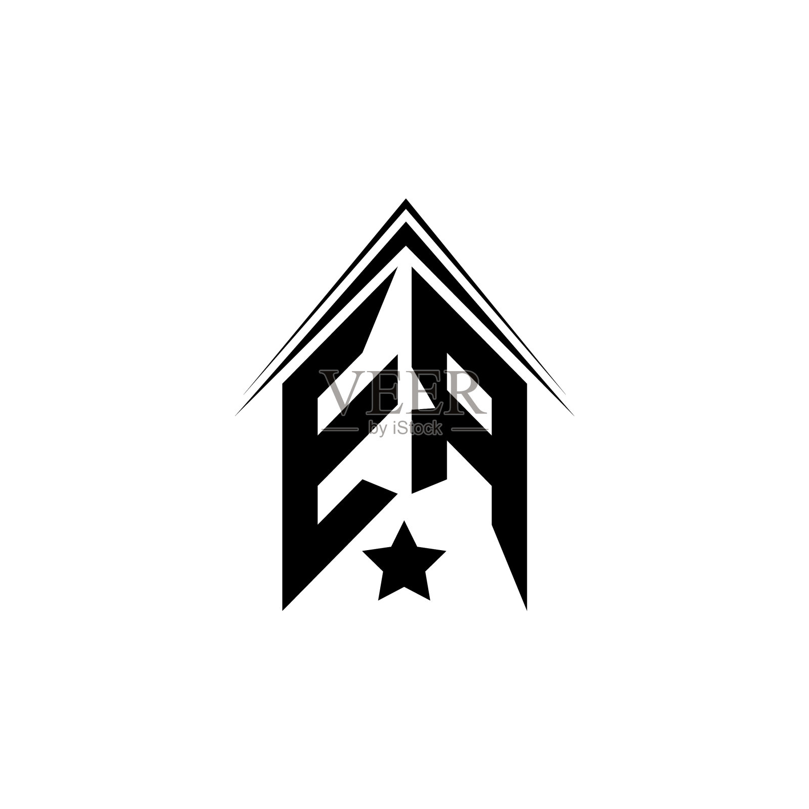 最初的标志设计与形状风格的标志插画图片素材