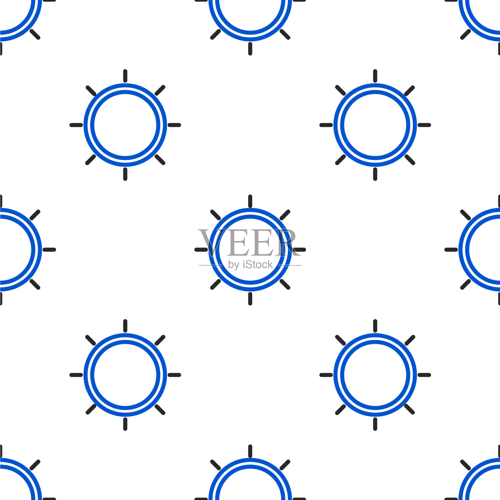 线太阳图标孤立无缝模式上的白色插画图片素材