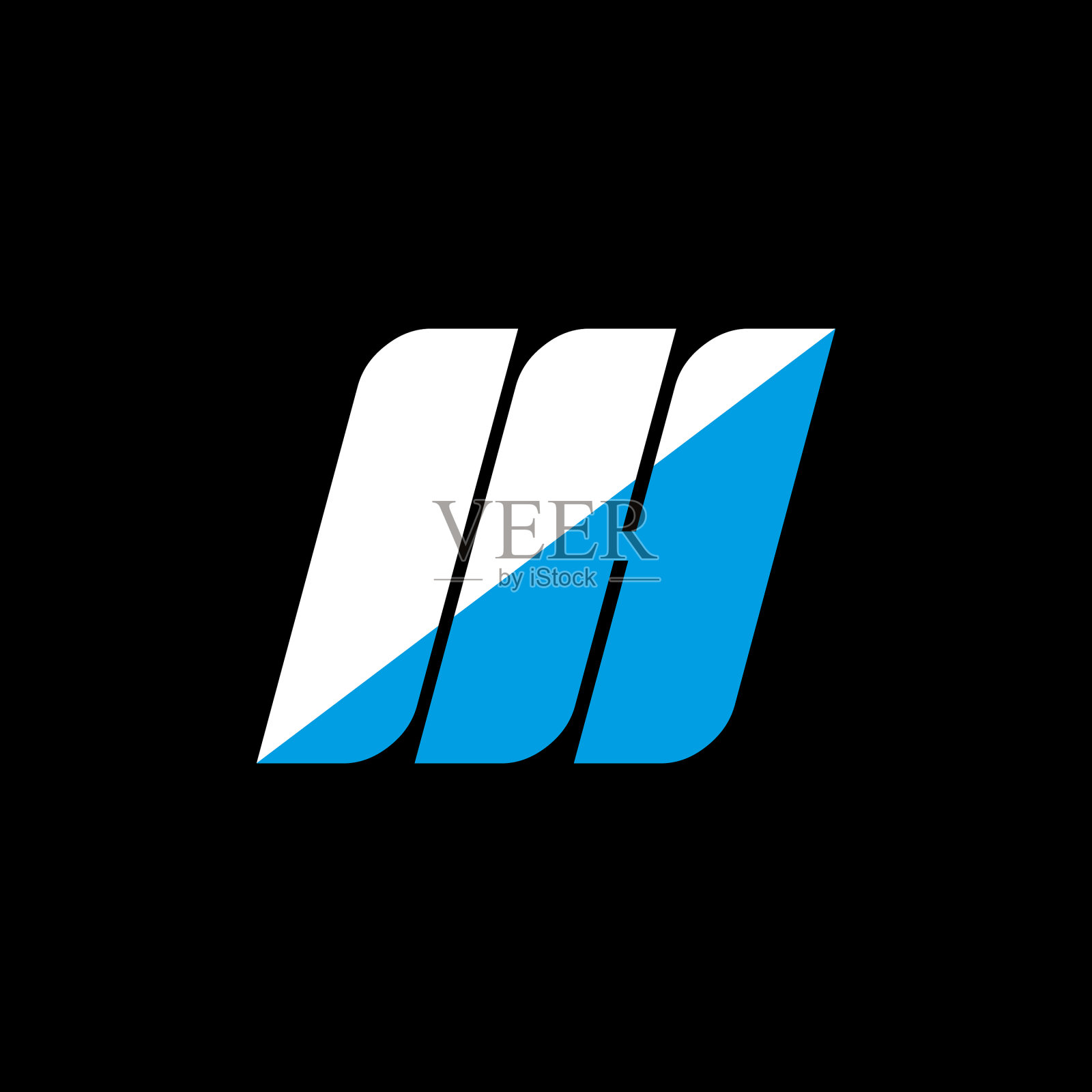 字母标识设计在黑色背景上插画图片素材