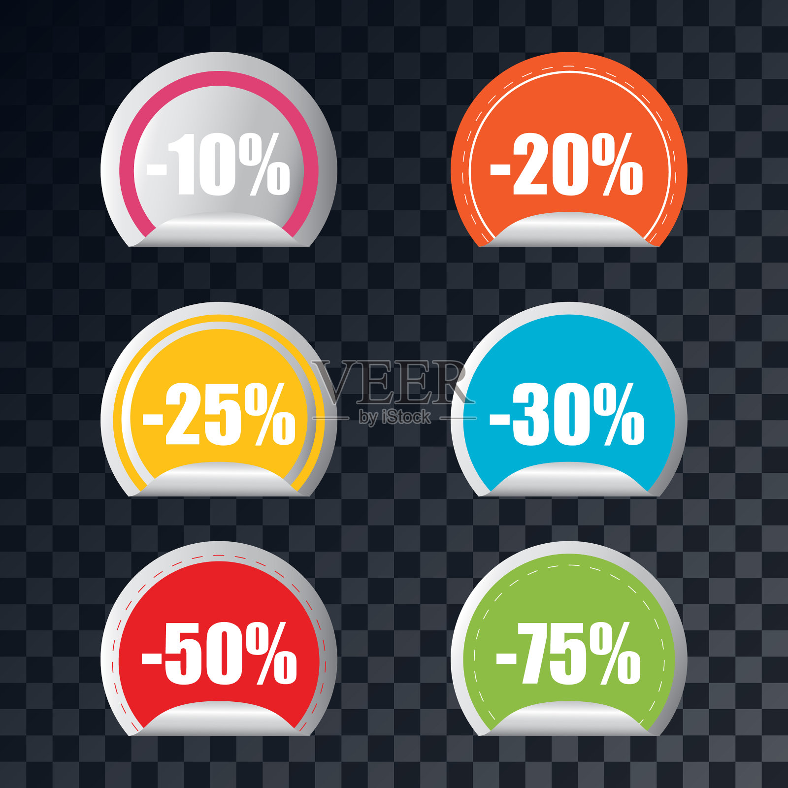 百万储蓄销售贴纸设置证书徽章图标素材