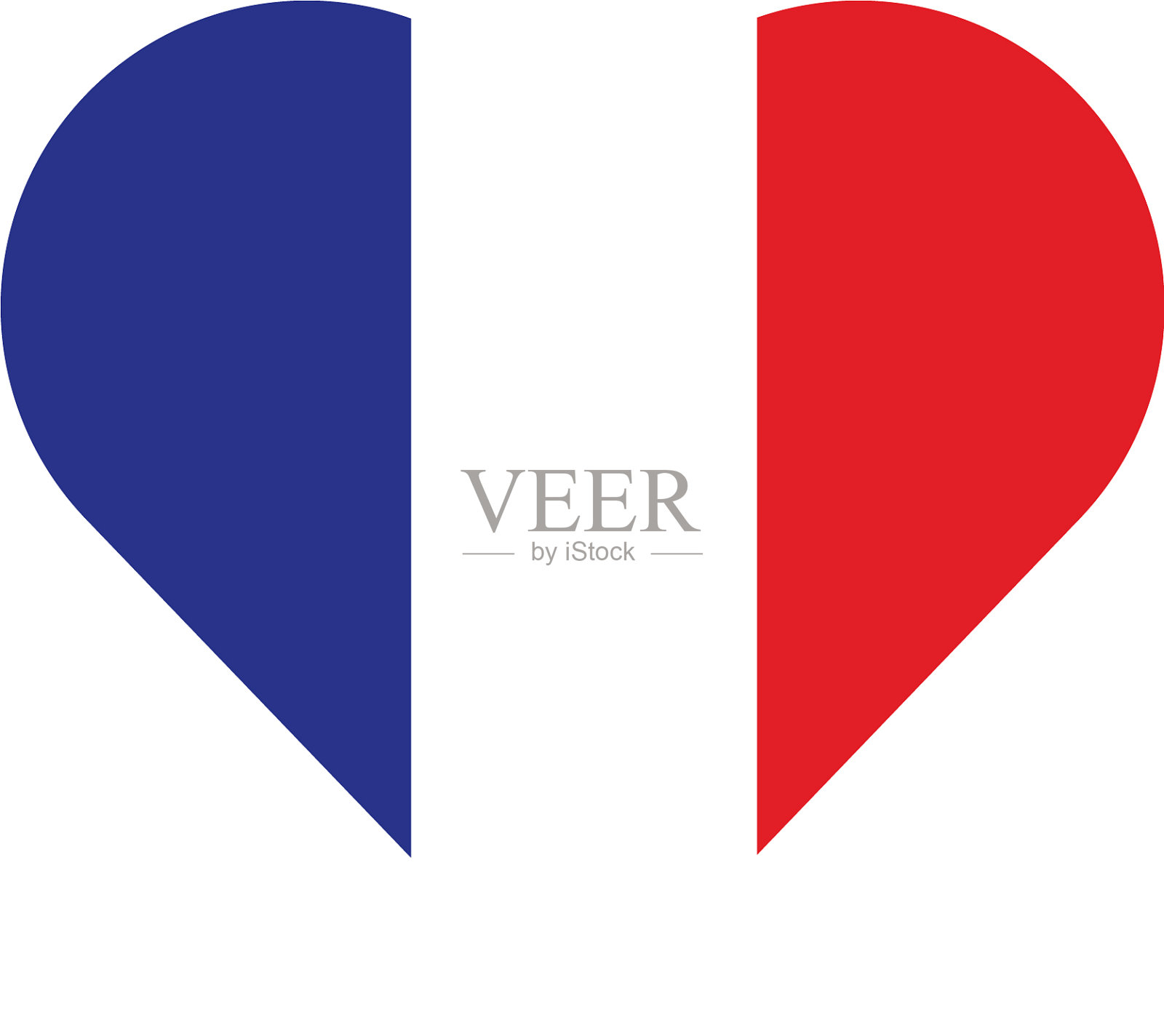 法国国旗国民心爱插画图片素材