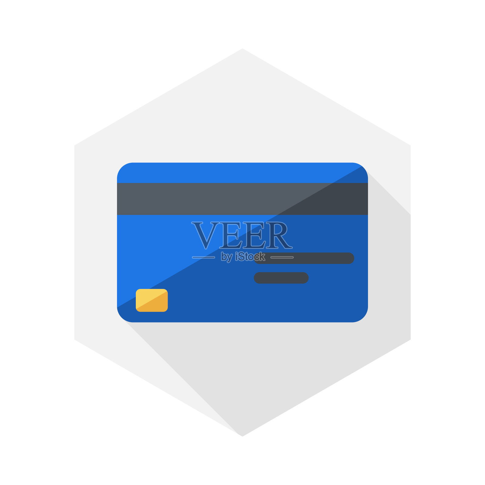 信用卡蓝色图标孤立插画图片素材