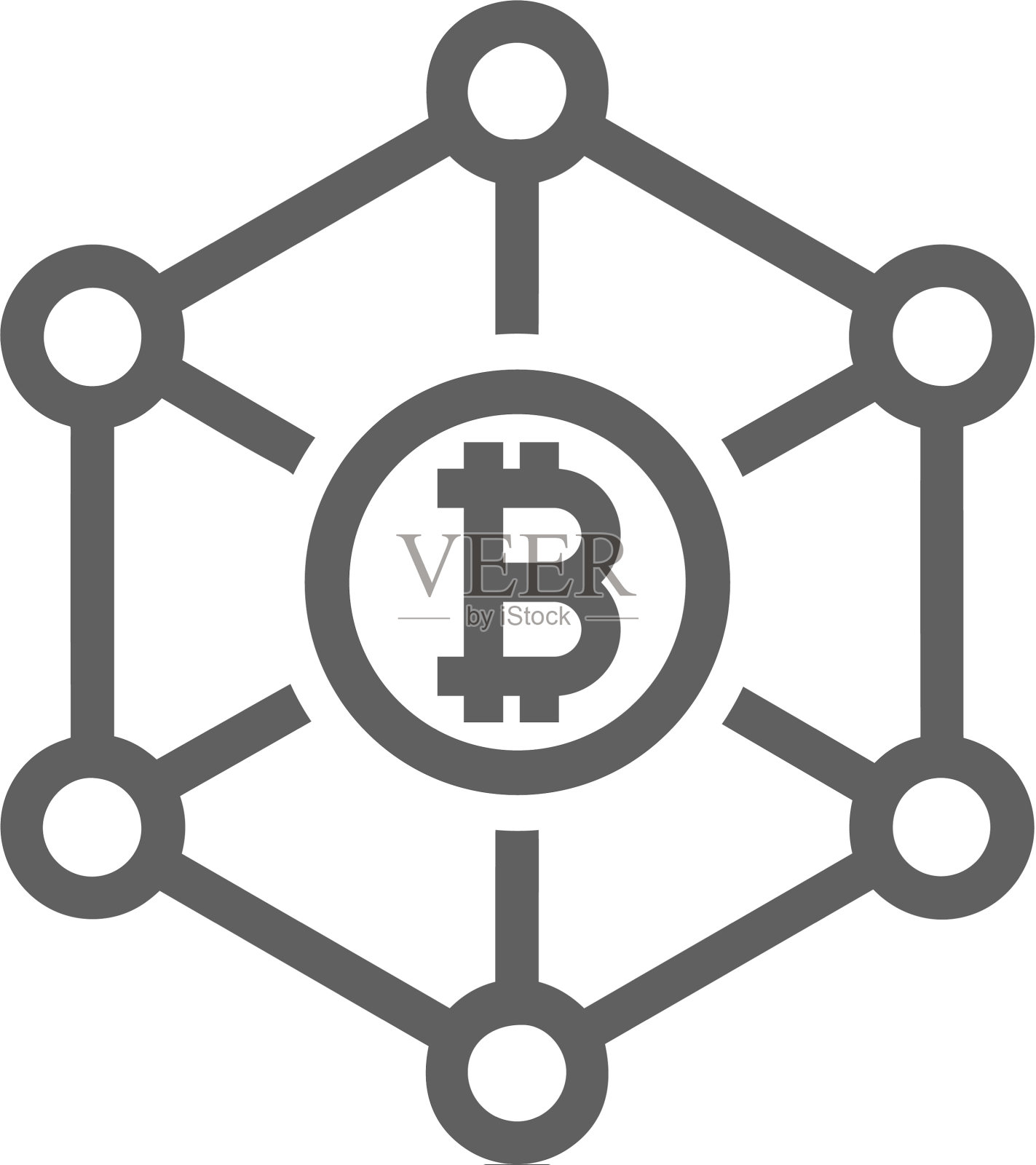 区块链图标灰色插画图片素材