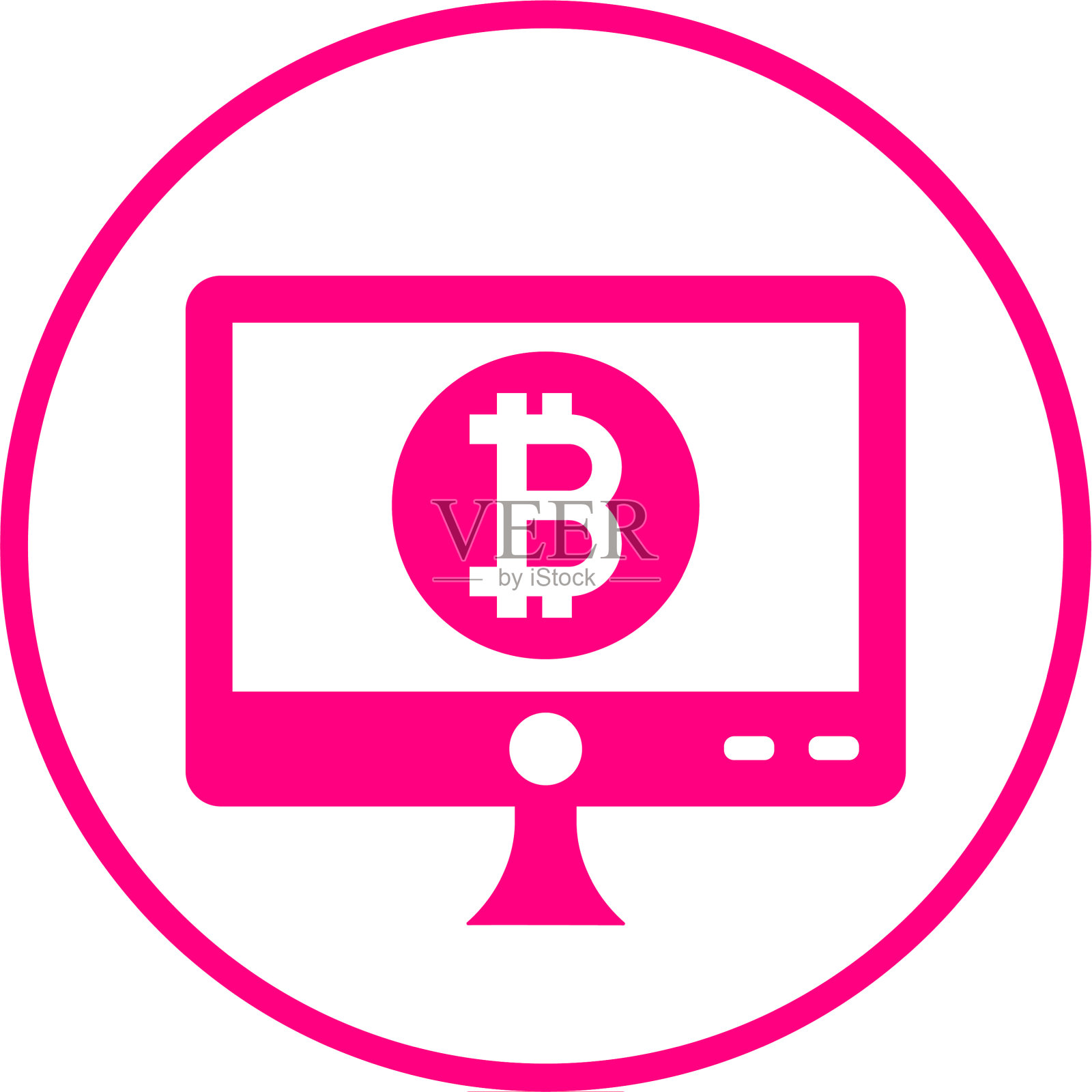 比特币在线支付图标标志插画图片素材