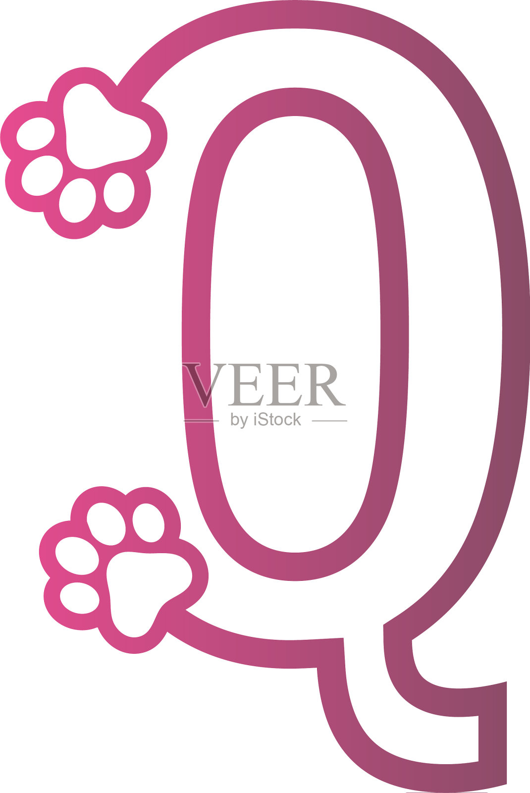 字母q标志设计狗脚印概念设计元素图片