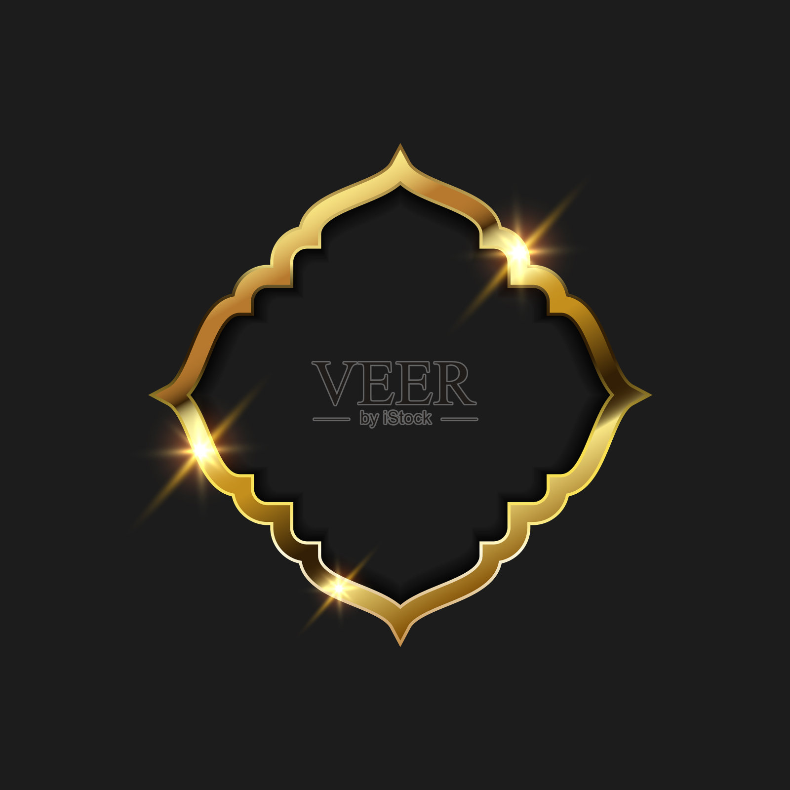 黄金框架设计插画图片素材