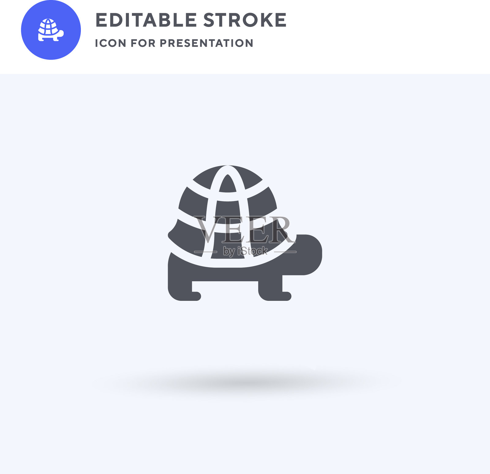 龟的图标填充了平坦的立体标志图标素材