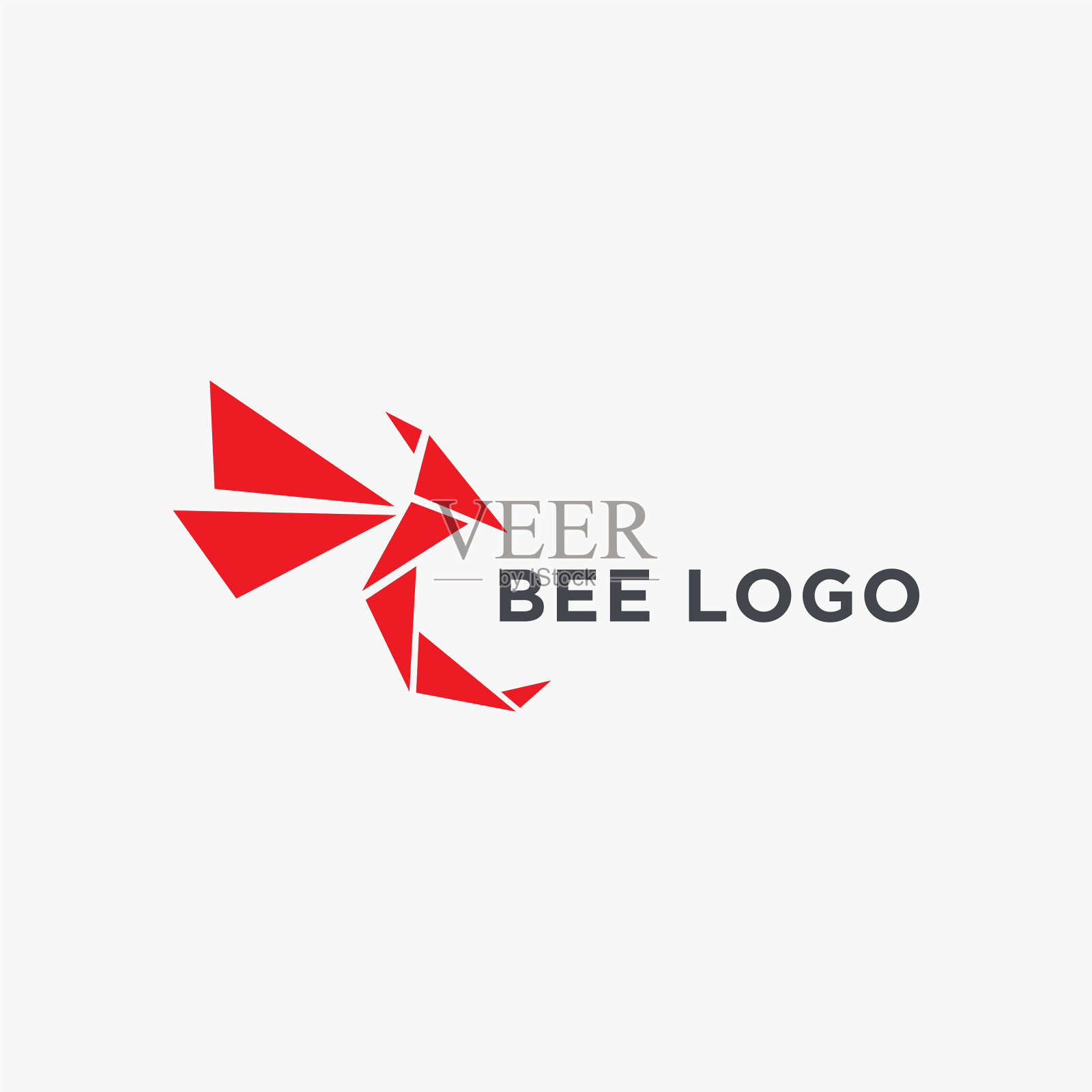 现代抽象纸折纸蜜蜂标志图标插画图片素材