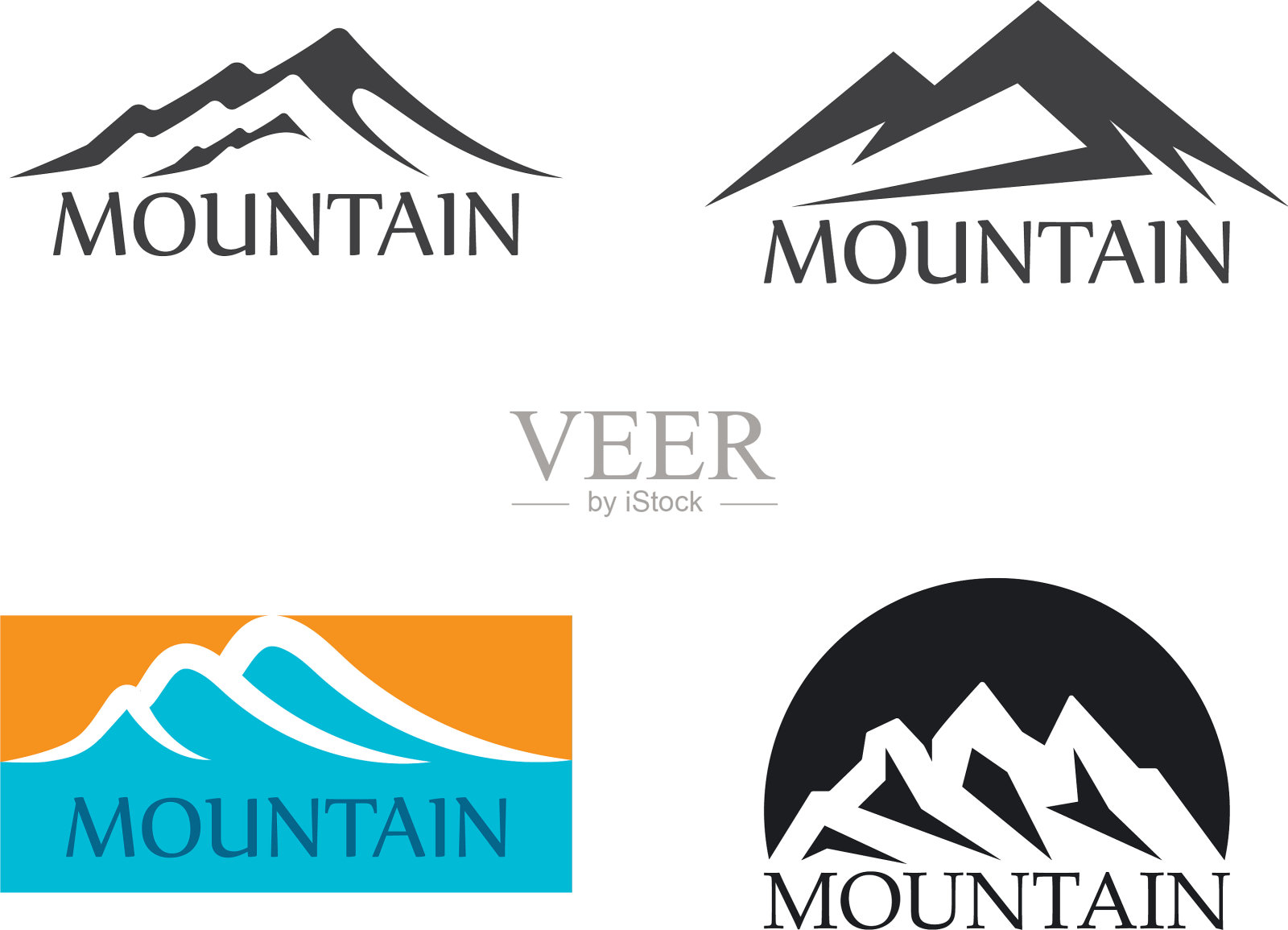 山图标标识插画图片素材