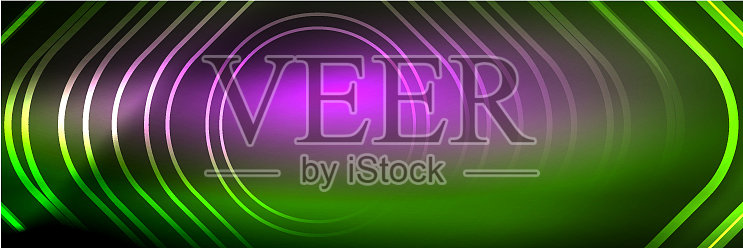 闪亮的霓虹灯发光的技术线高科技插画图片素材