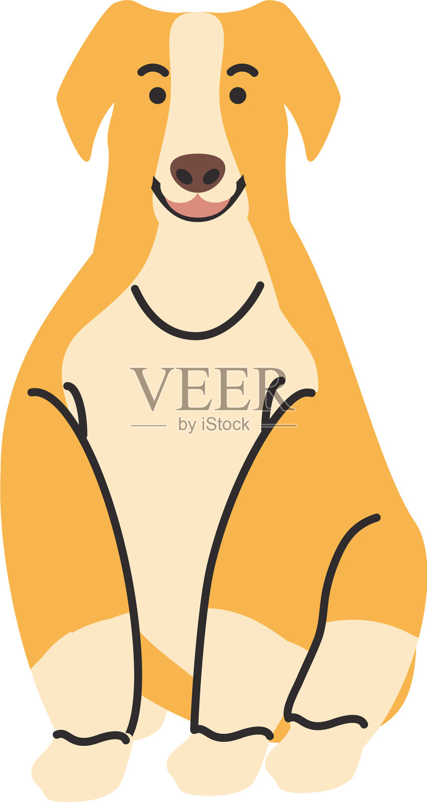 可爱的宠物狗在白色的背景设计元素图片