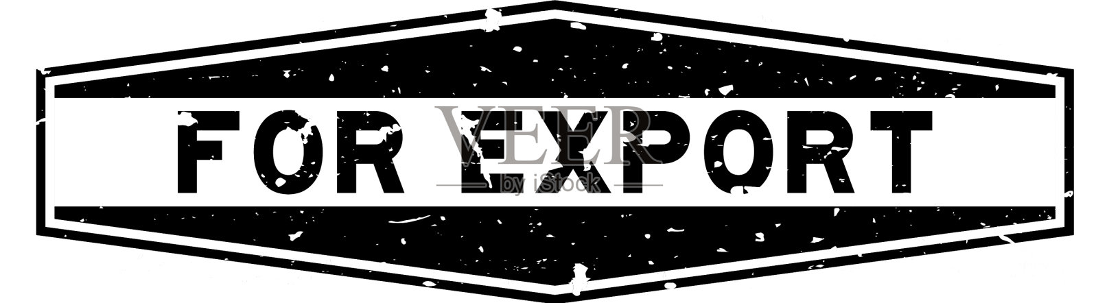 黑色出口字六角形橡胶密封插画图片素材