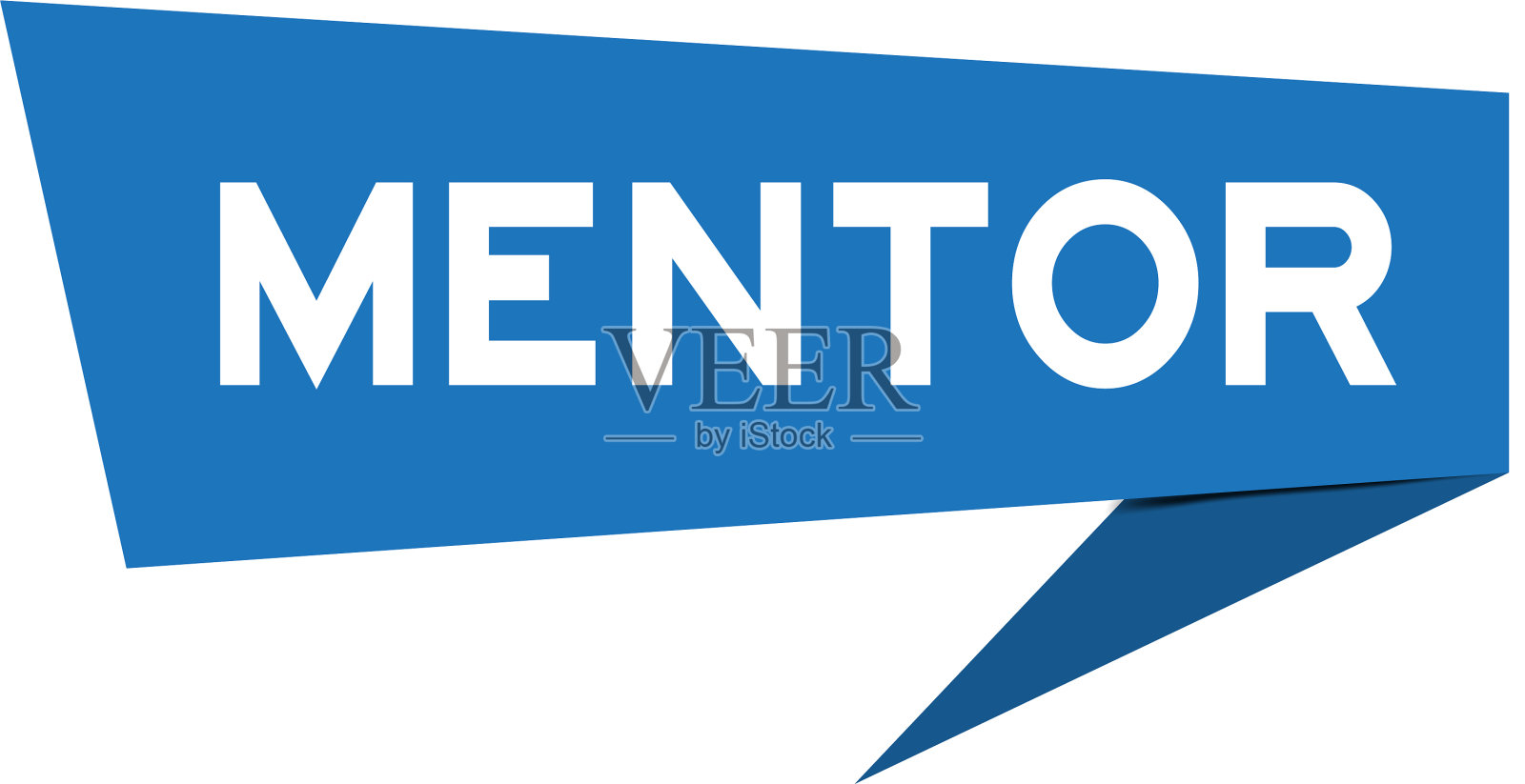 蓝纸演讲横幅上写着“导师”插画图片素材