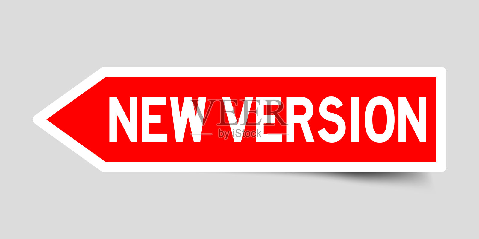 标签不干胶以红色箭头为字插画图片素材