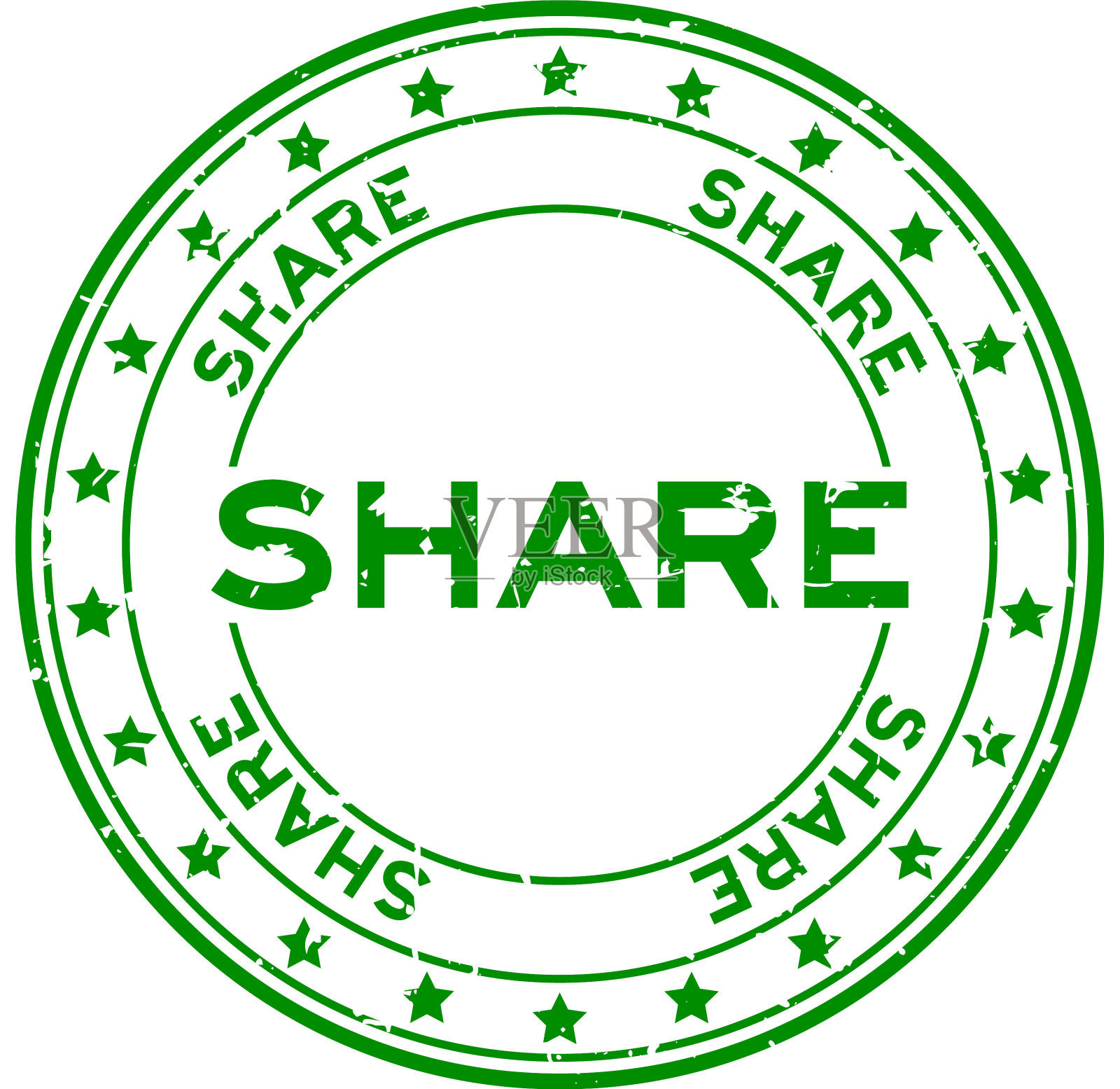 垃圾绿色分享字与星图标轮设计元素图片