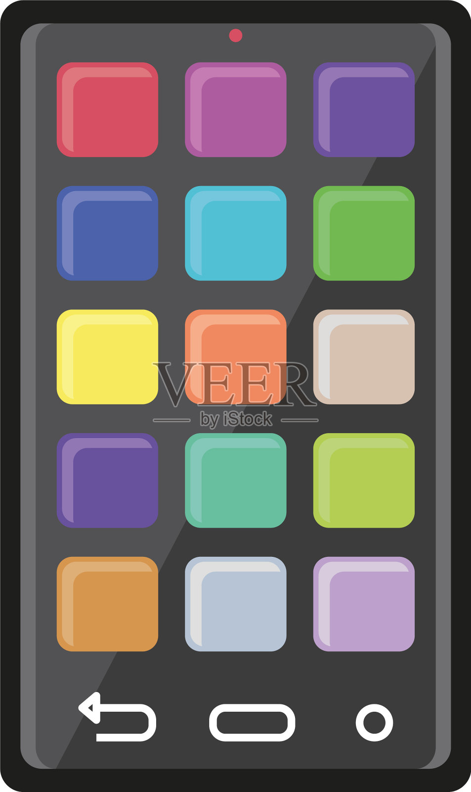 屏幕智能手机的应用程序在白色插画图片素材