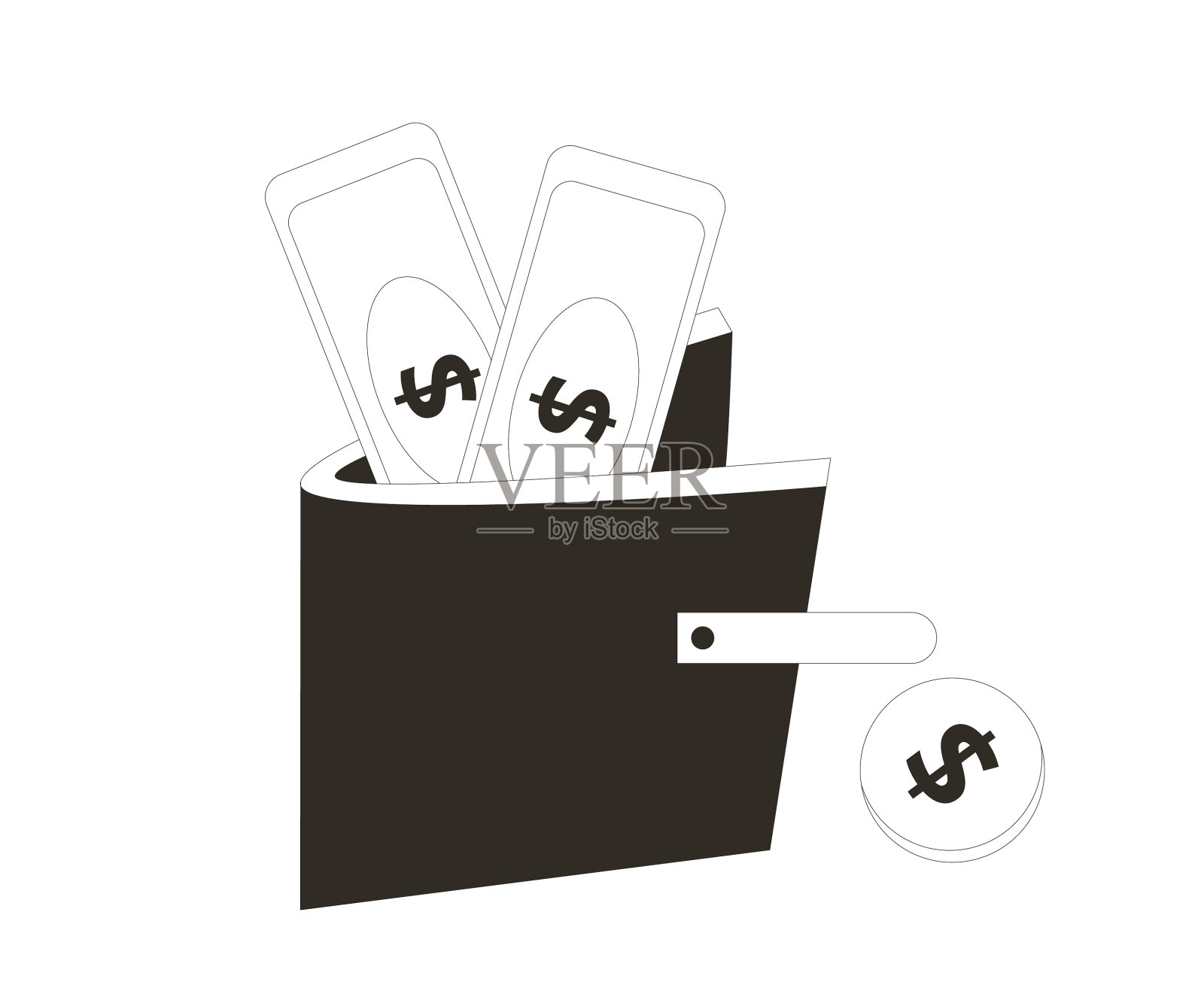 白色背景下的货币特写镜头设计元素图片