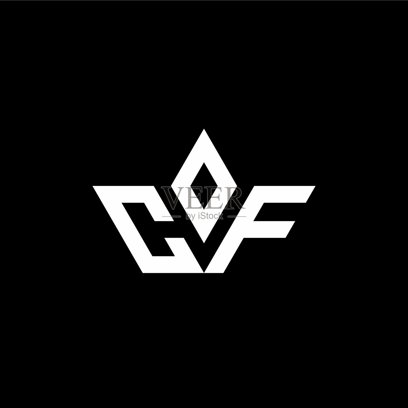 Cf标志与皇冠形状的豪华风格插画图片素材