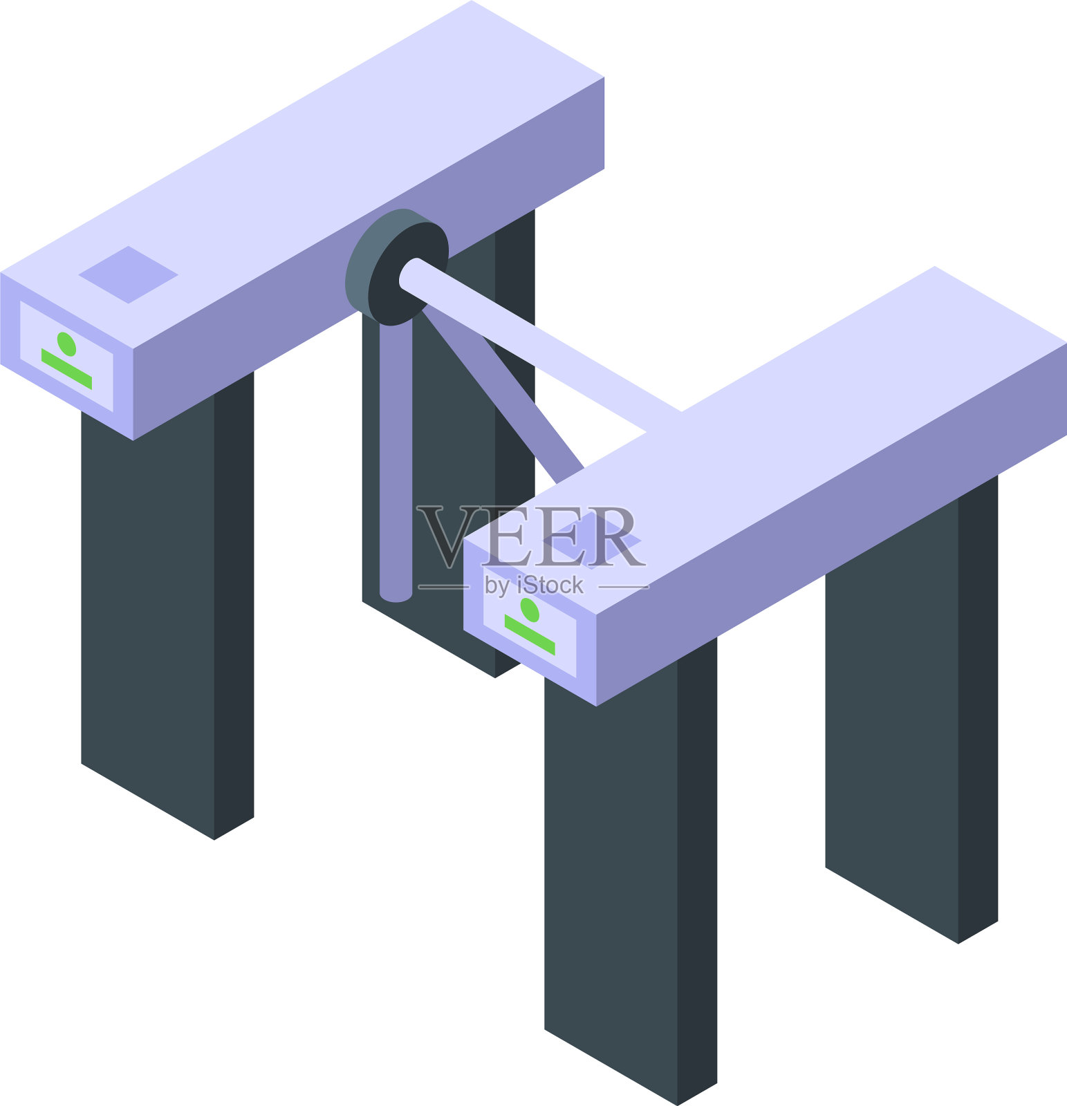 地铁转门图标等距风格插画图片素材