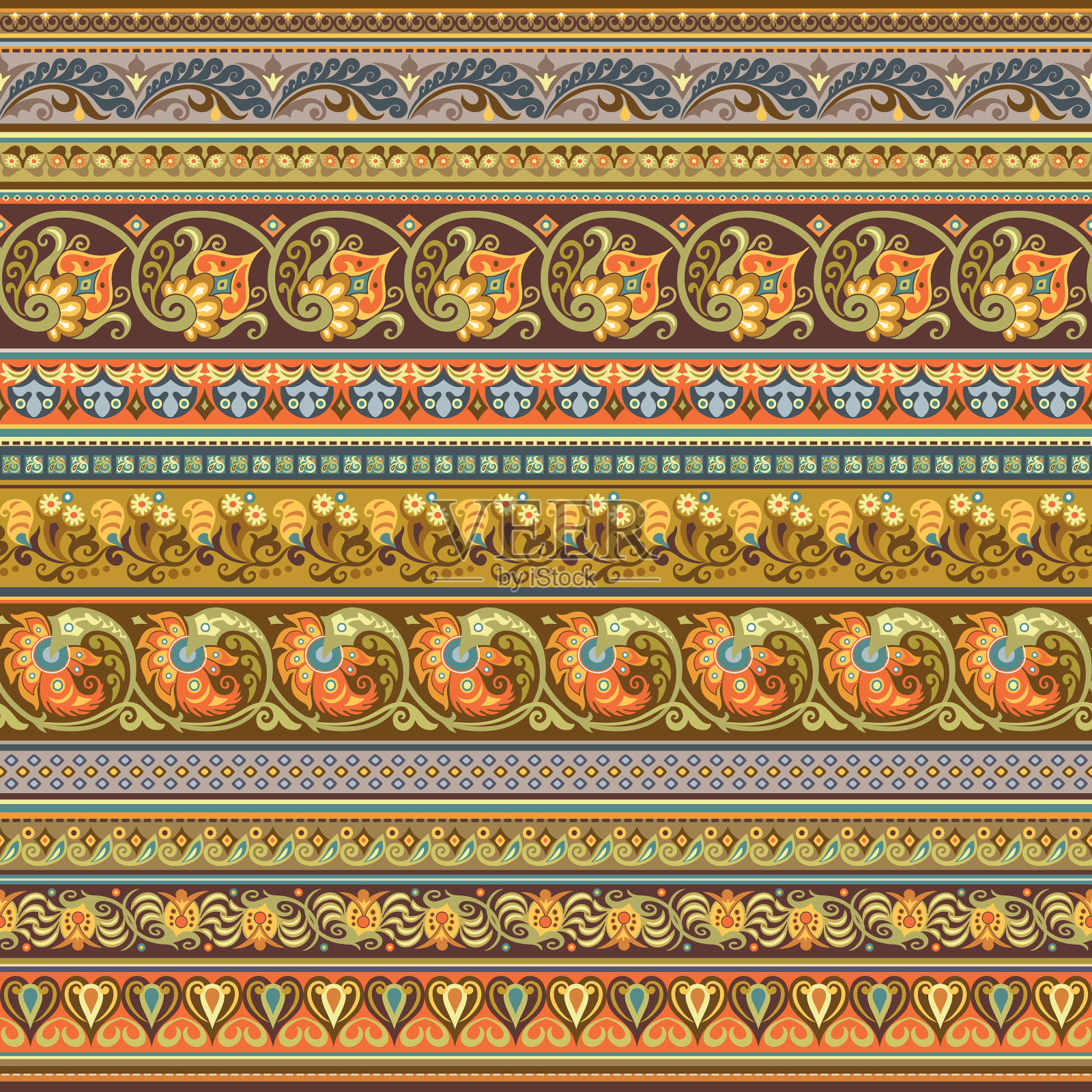 抽象的民族条纹图案背景插画图片素材