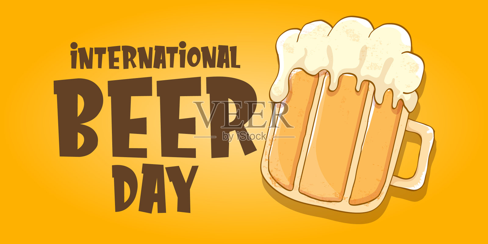 国际啤酒日横横幅或海报设计模板素材