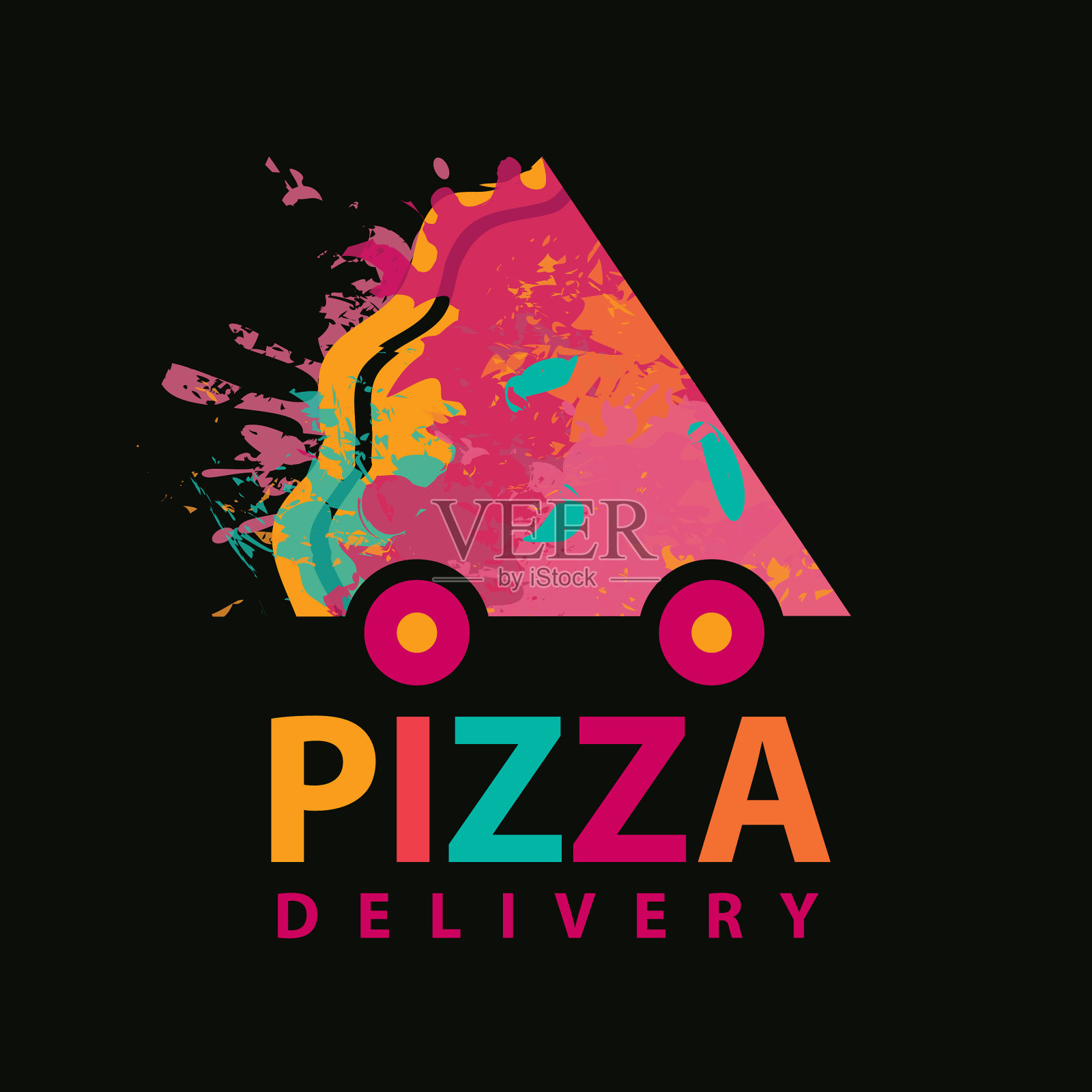 主题披萨外卖创意横幅插画图片素材