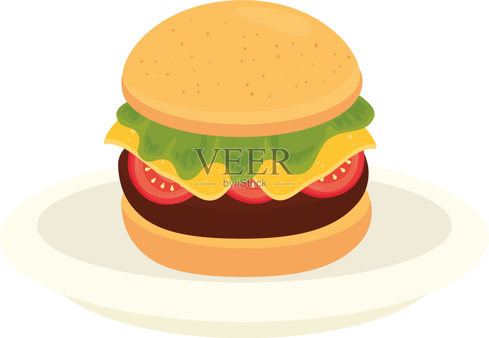 白色背景上的汉堡包快餐设计元素图片